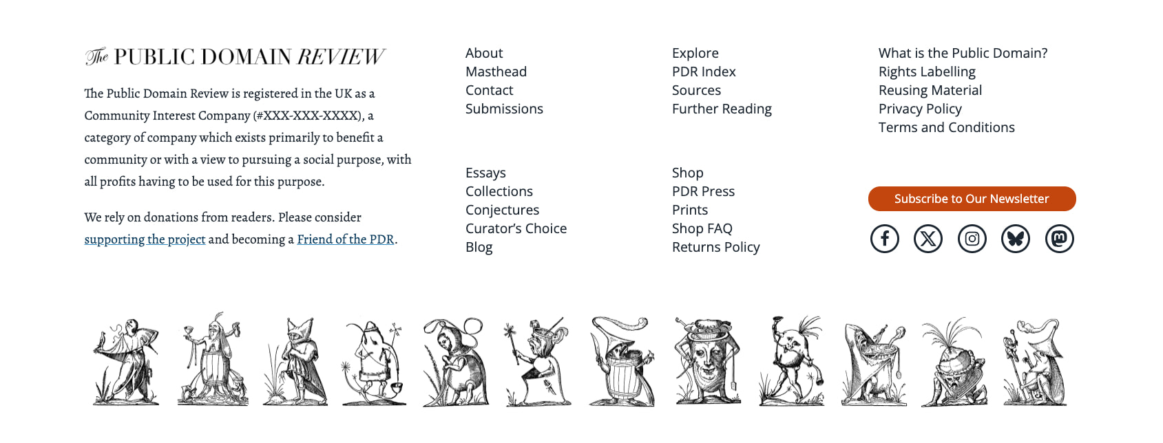Explore — The Public Domain Review captured website design