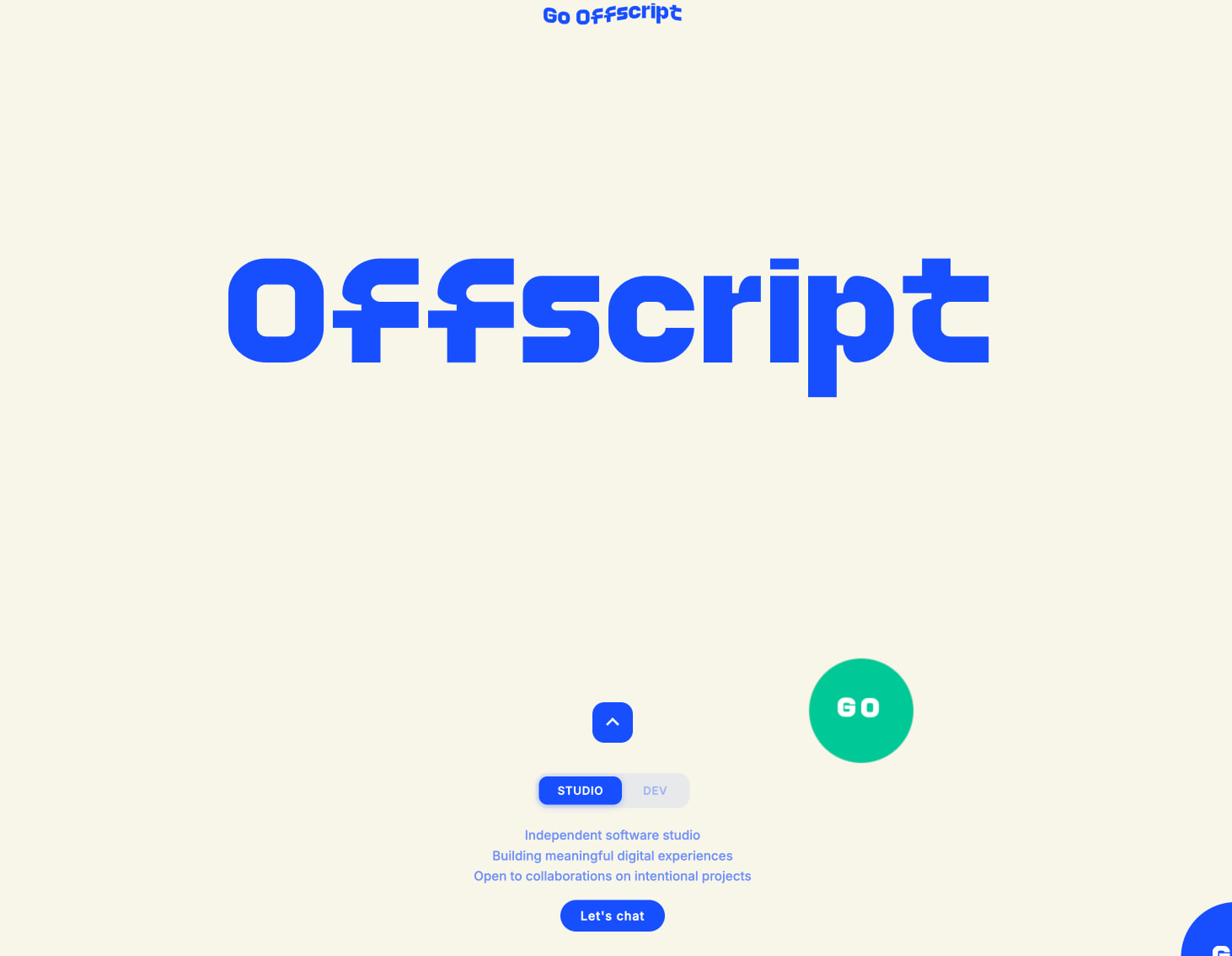Go Offscript Studio captured website design