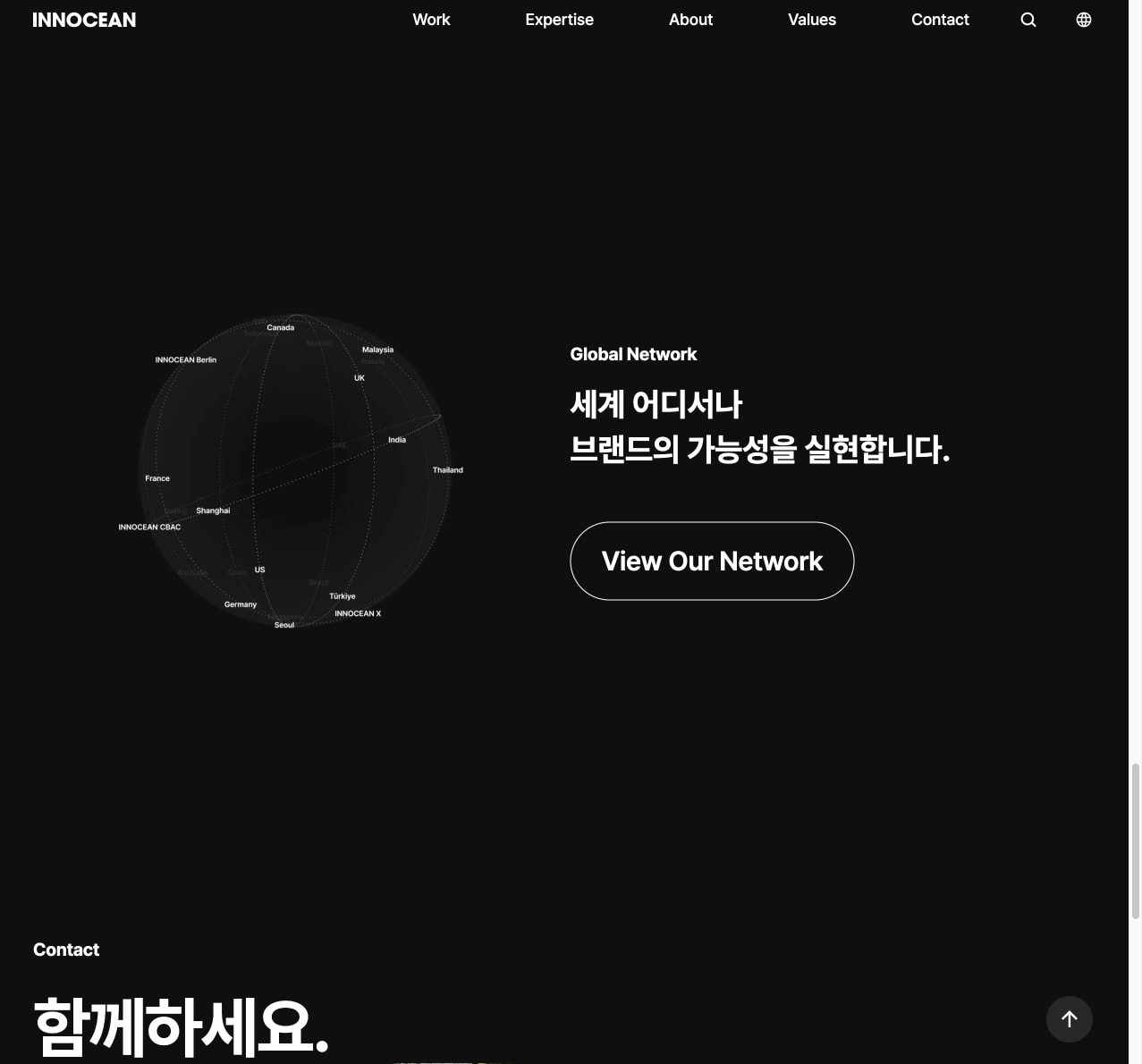 INNOCEAN captured website design