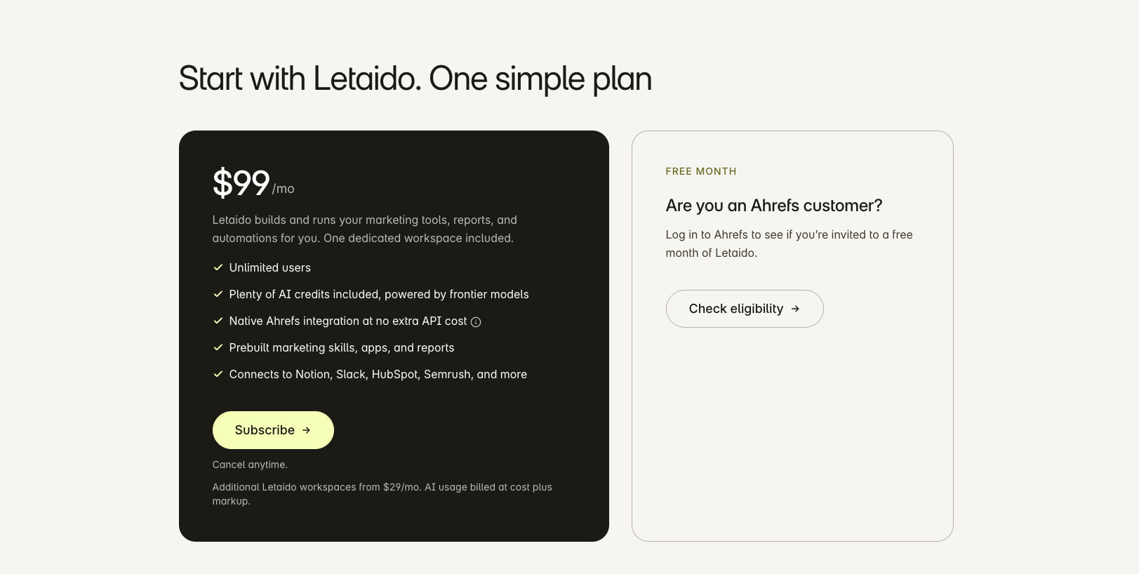 Letaido — Focus on strategy. Let AI do the work. captured website design