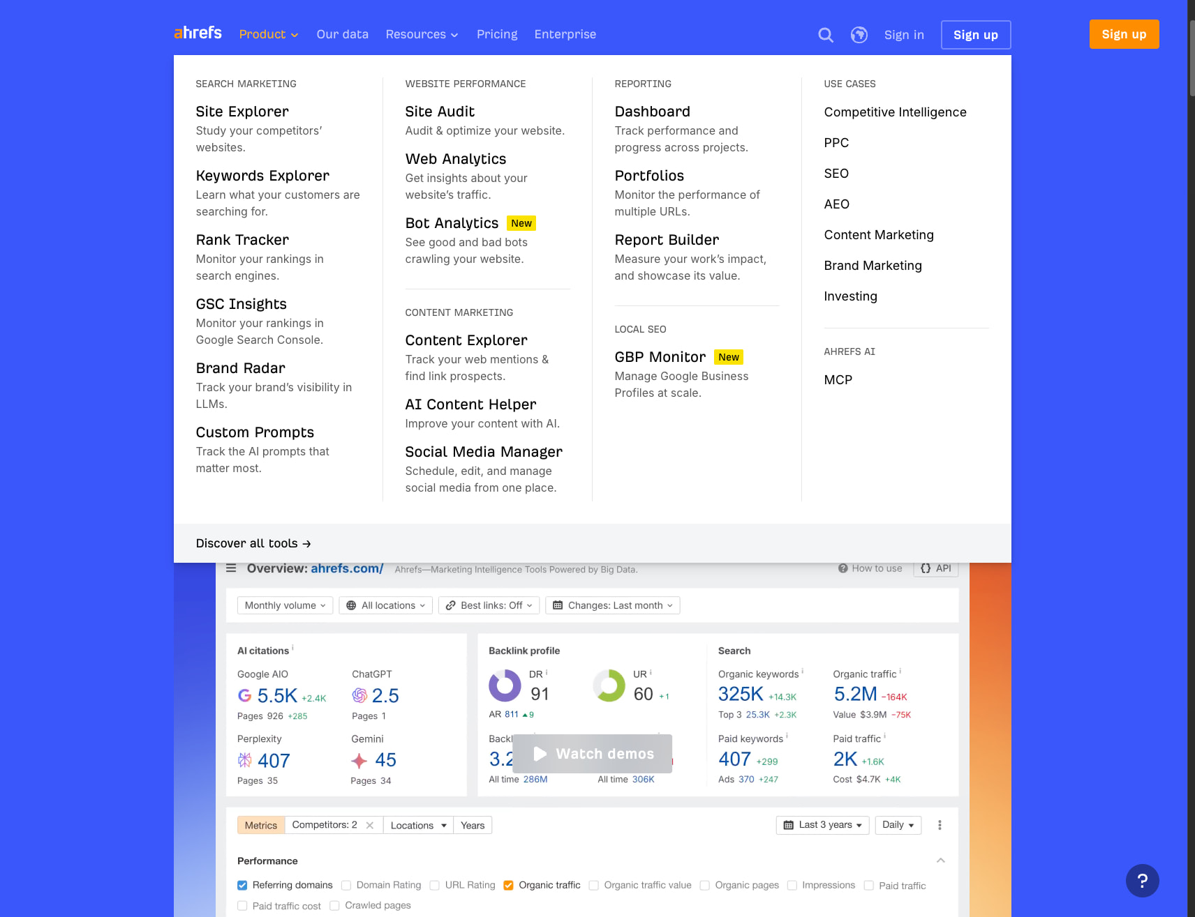 Ahrefs—AI Marketing Platform Powered by Big Data captured website design