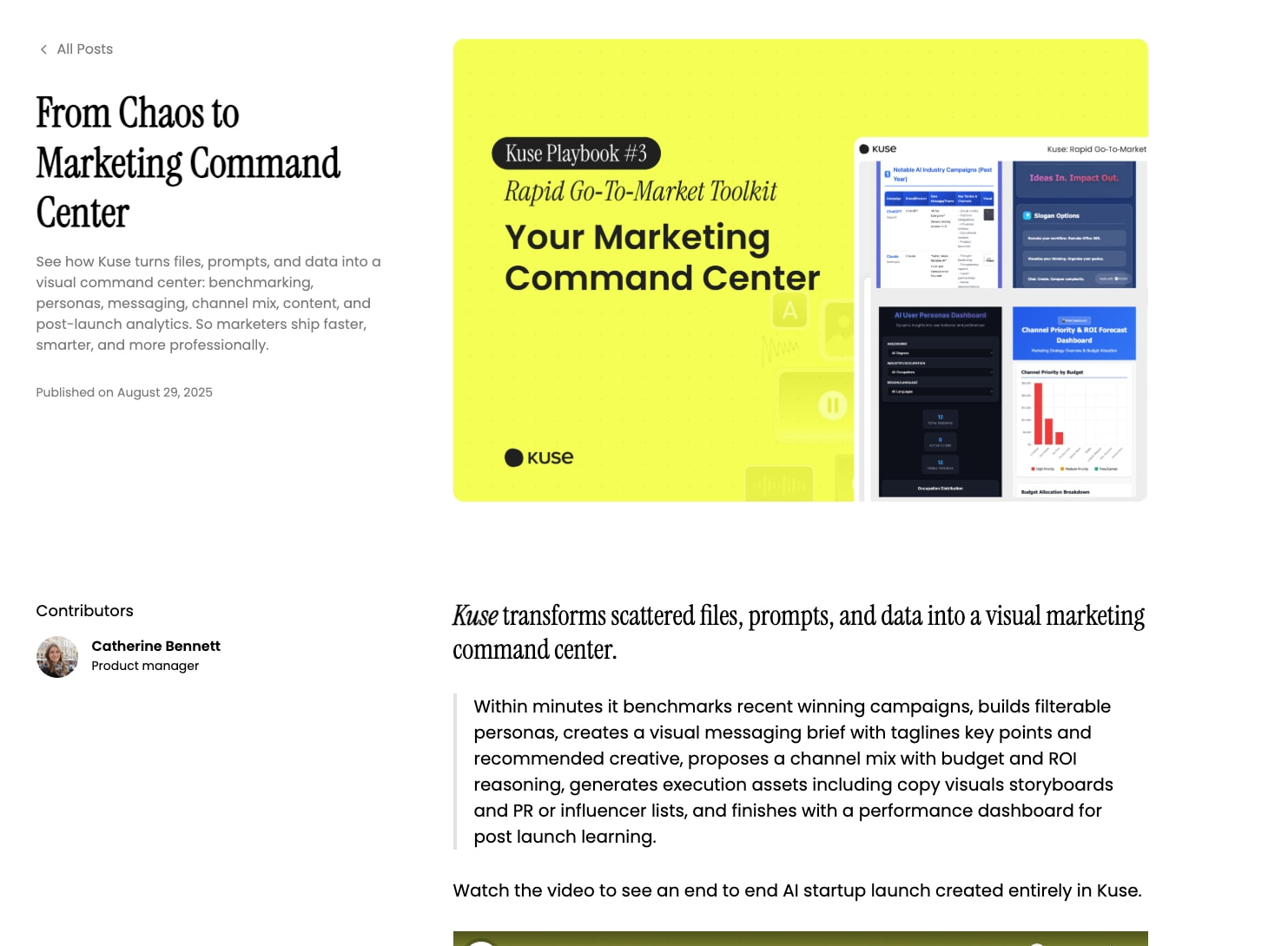Kuse Usecase captured website design