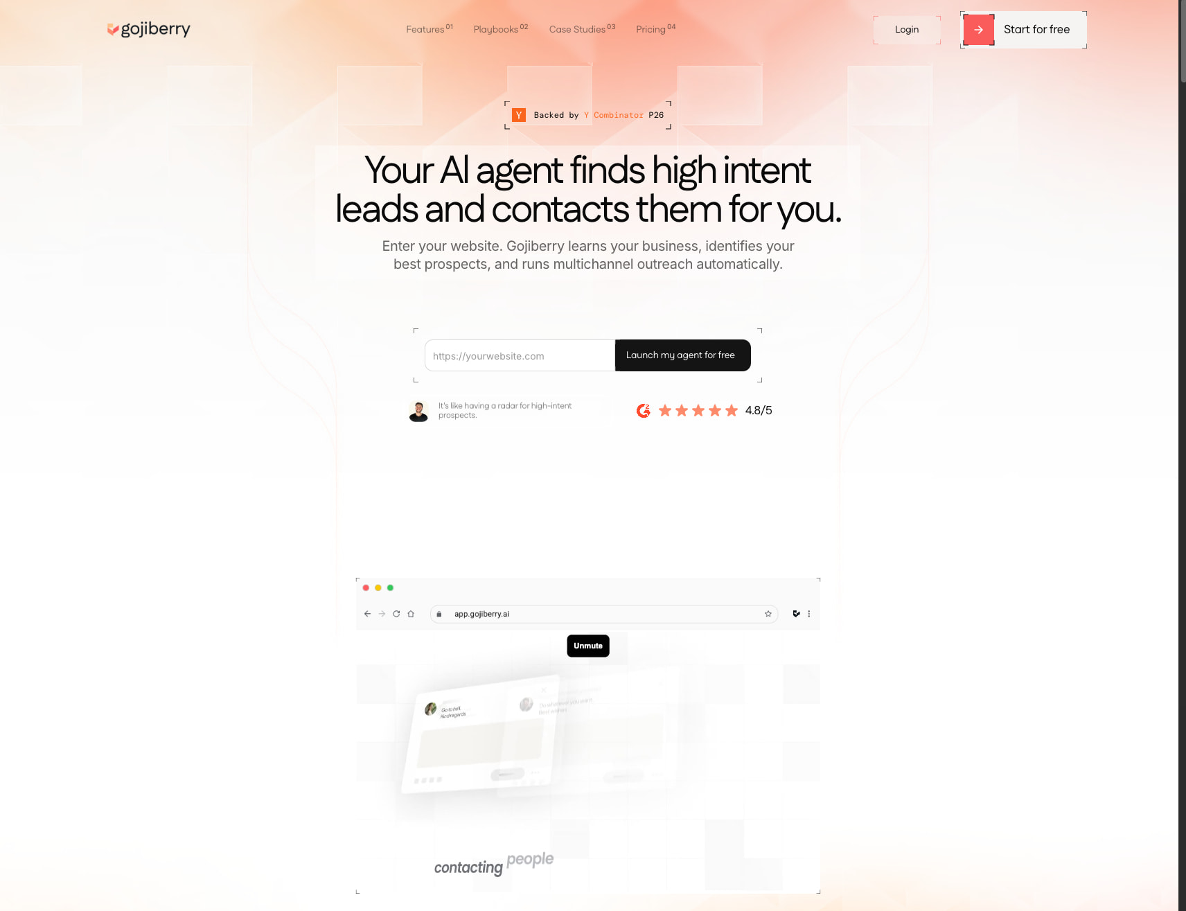Gojiberry AI - Grow your sales with warm leads & high intent outreach captured website design