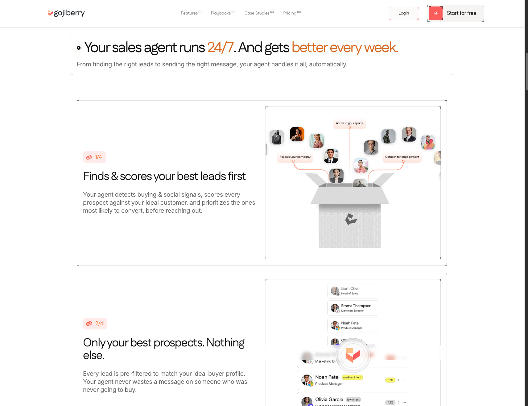 Gojiberry AI - Grow your sales with warm leads & high intent outreach captured website design
