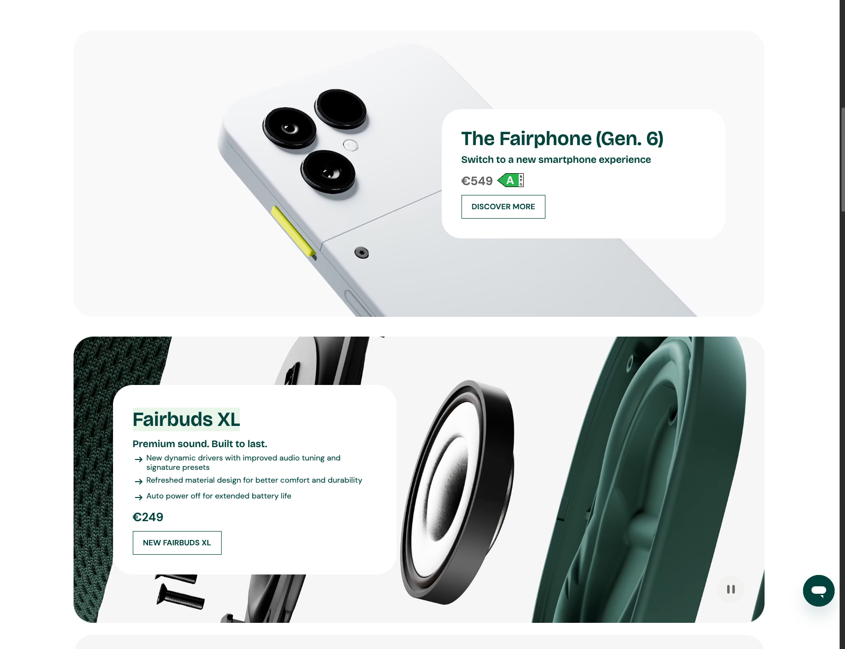 Fairphone | Official Website captured website design