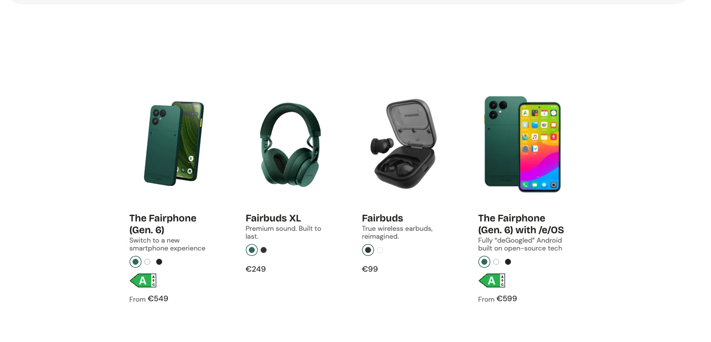 Fairphone | Official Website captured website design