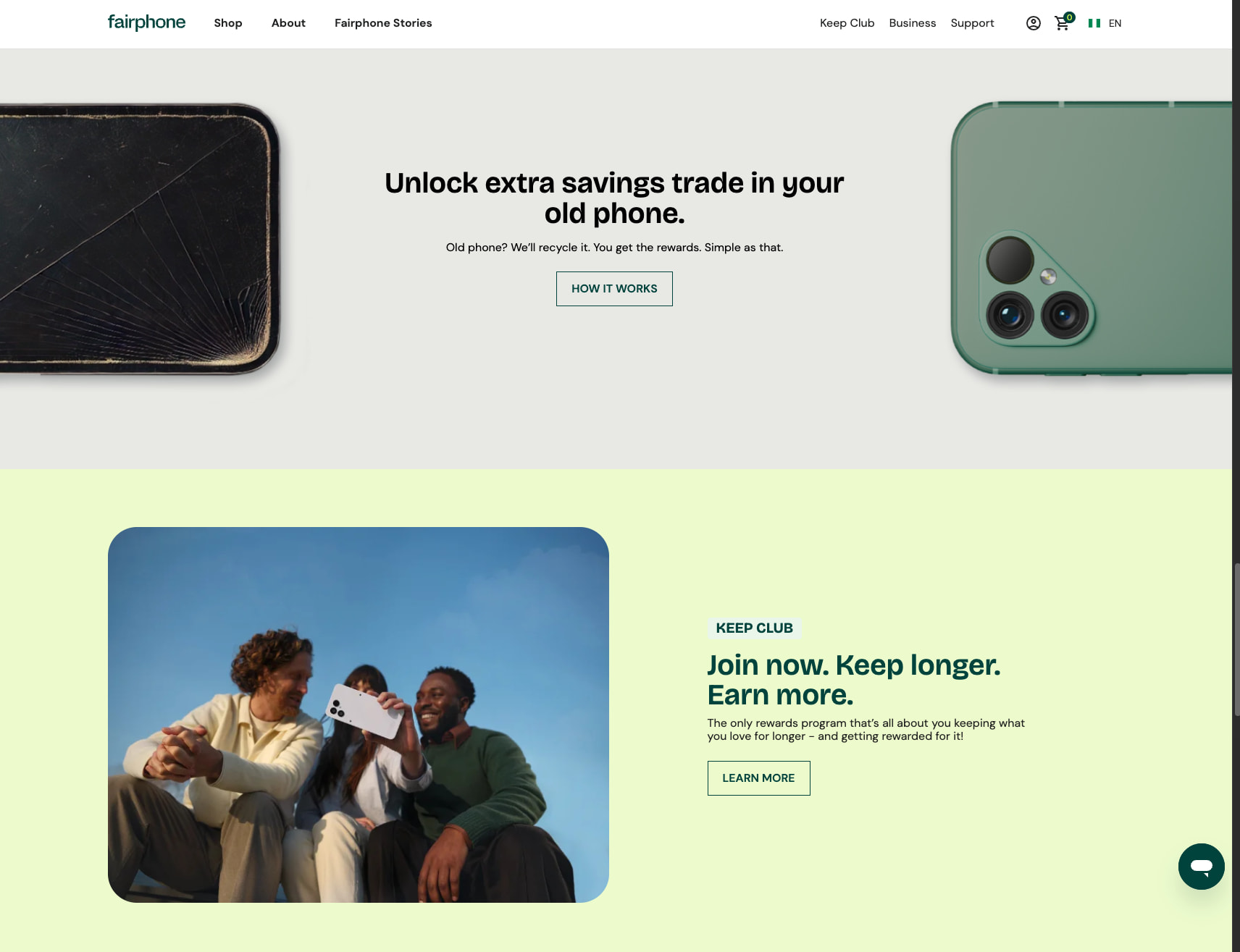 Fairphone | Official Website captured website design