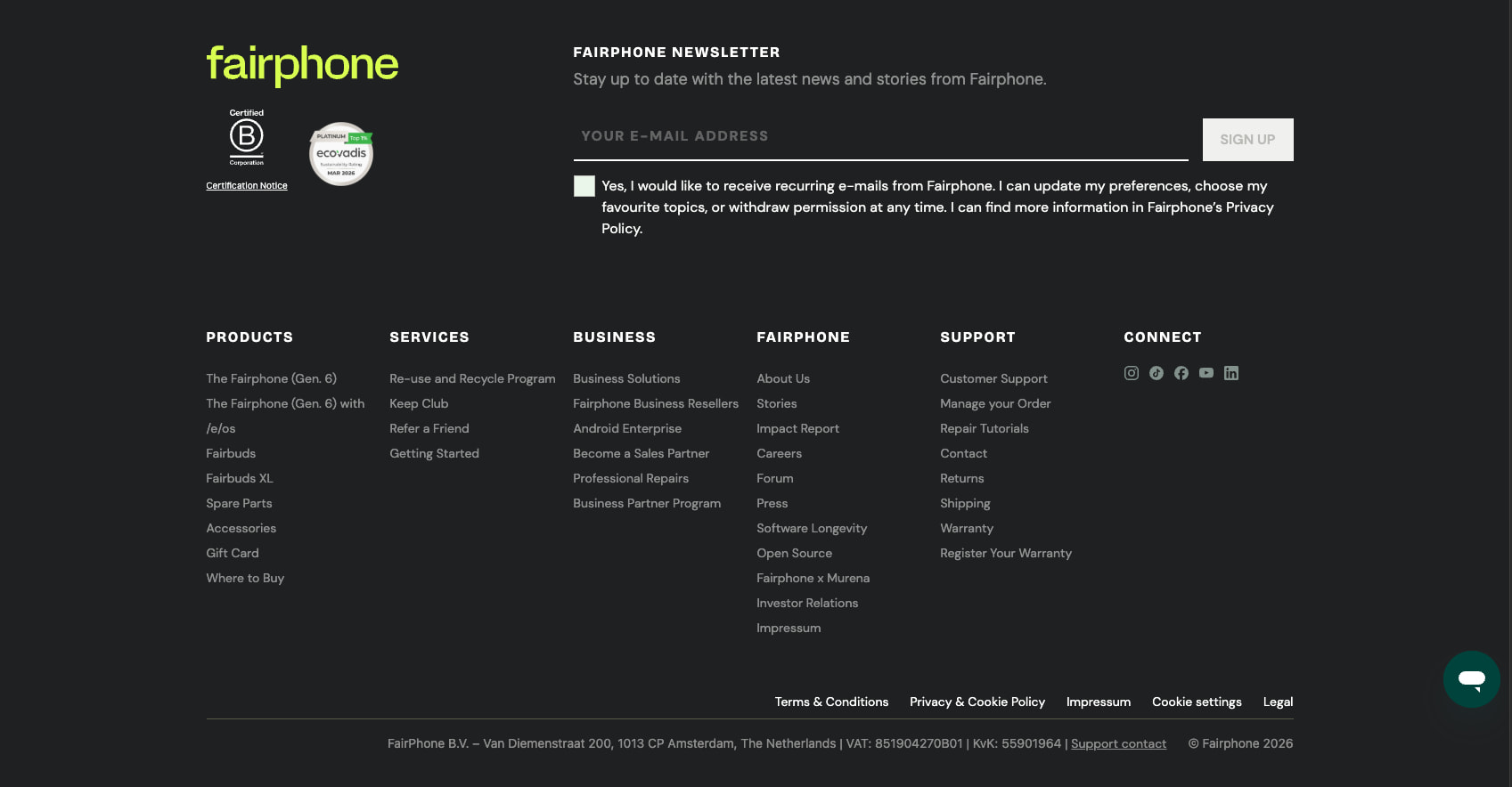 Fairphone | Official Website captured website design