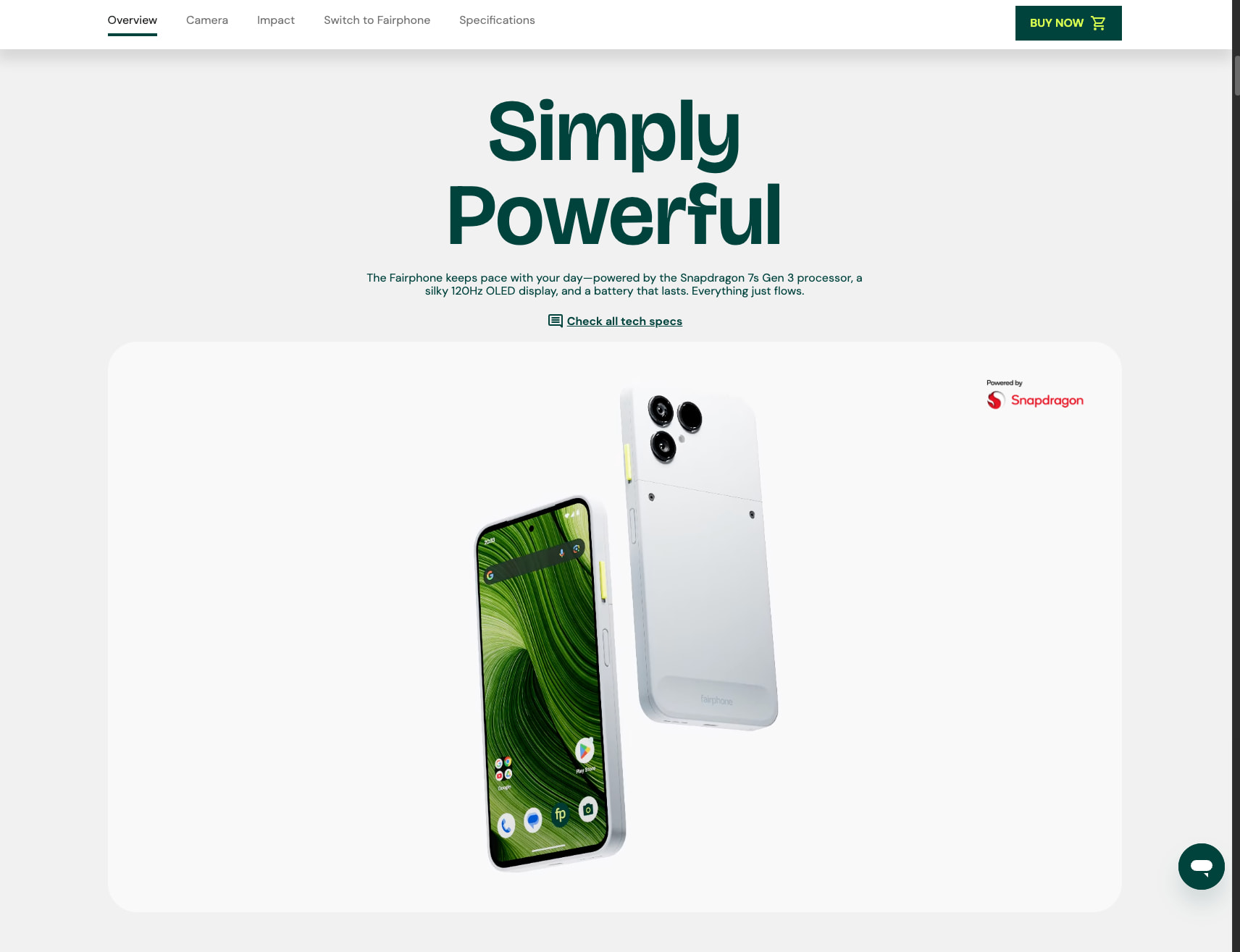 Switch to fair. Switch to The Fairphone (Gen. 6). captured website design