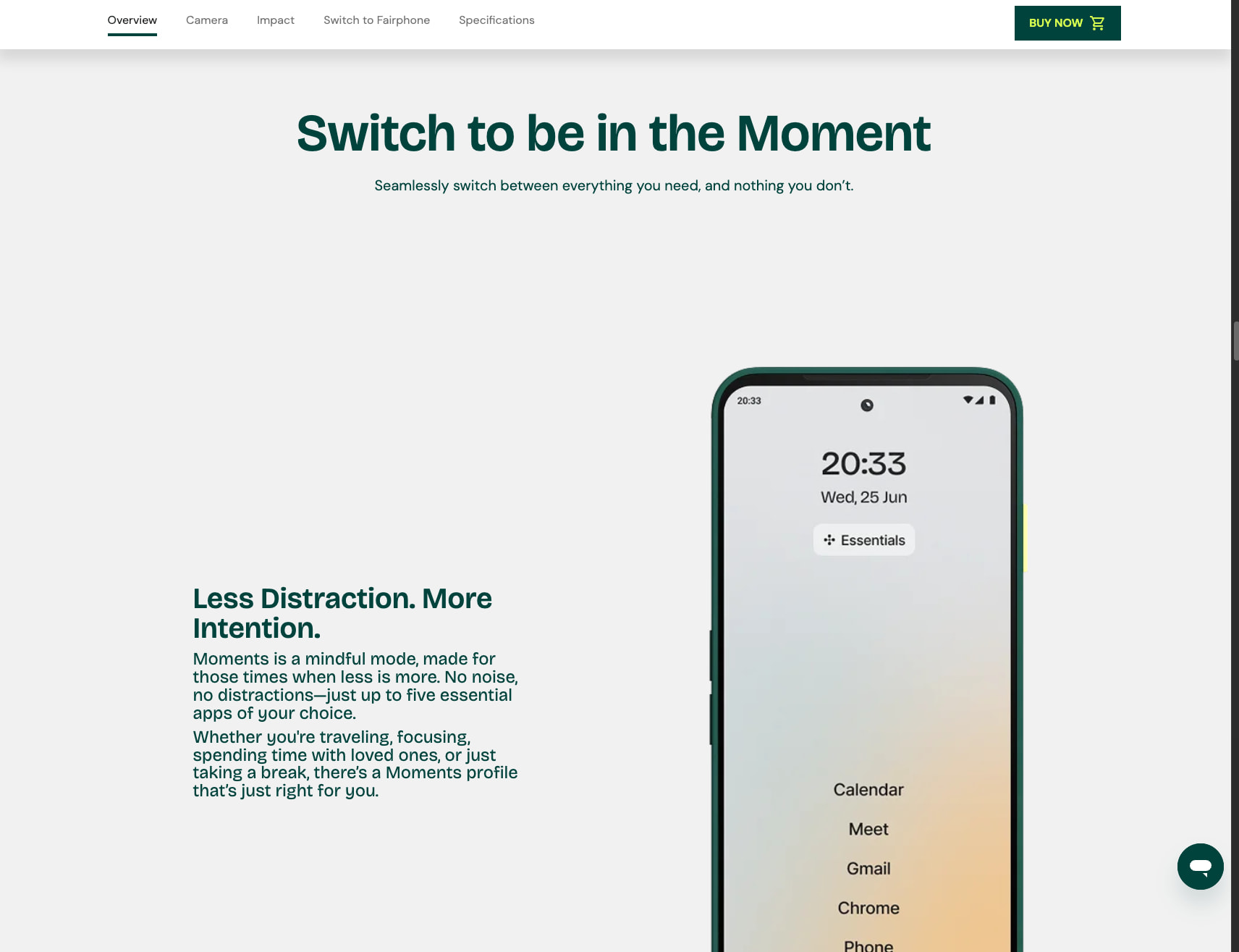 Switch to fair. Switch to The Fairphone (Gen. 6). captured website design