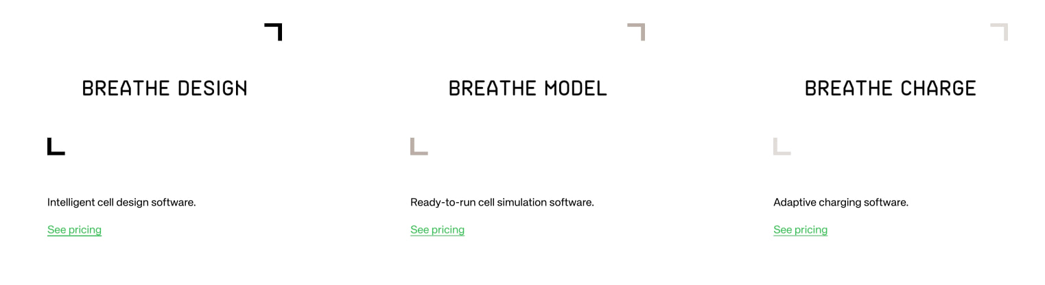 Breathe | Optimise Battery Design Today captured website design