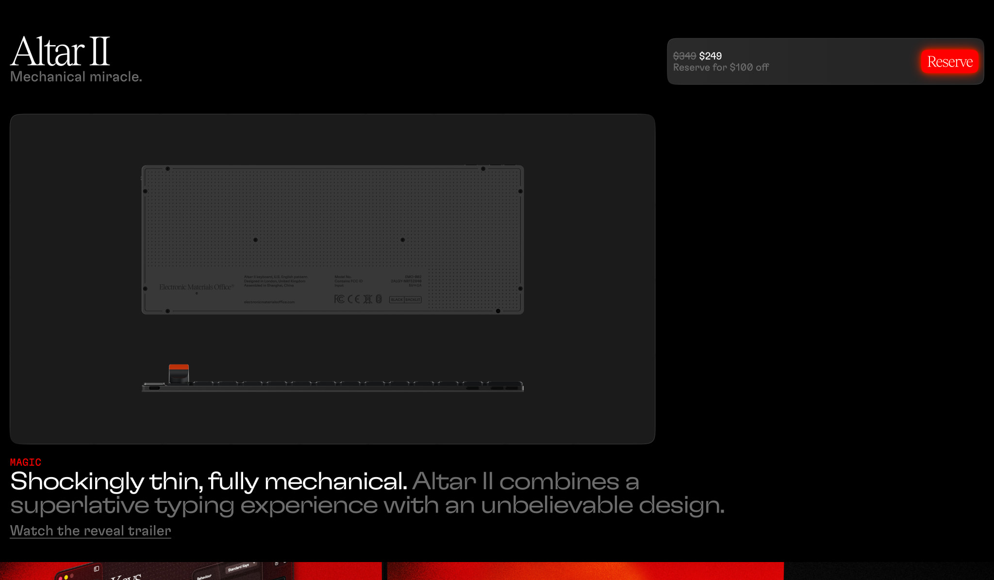 Altar II - EMO® captured website design
