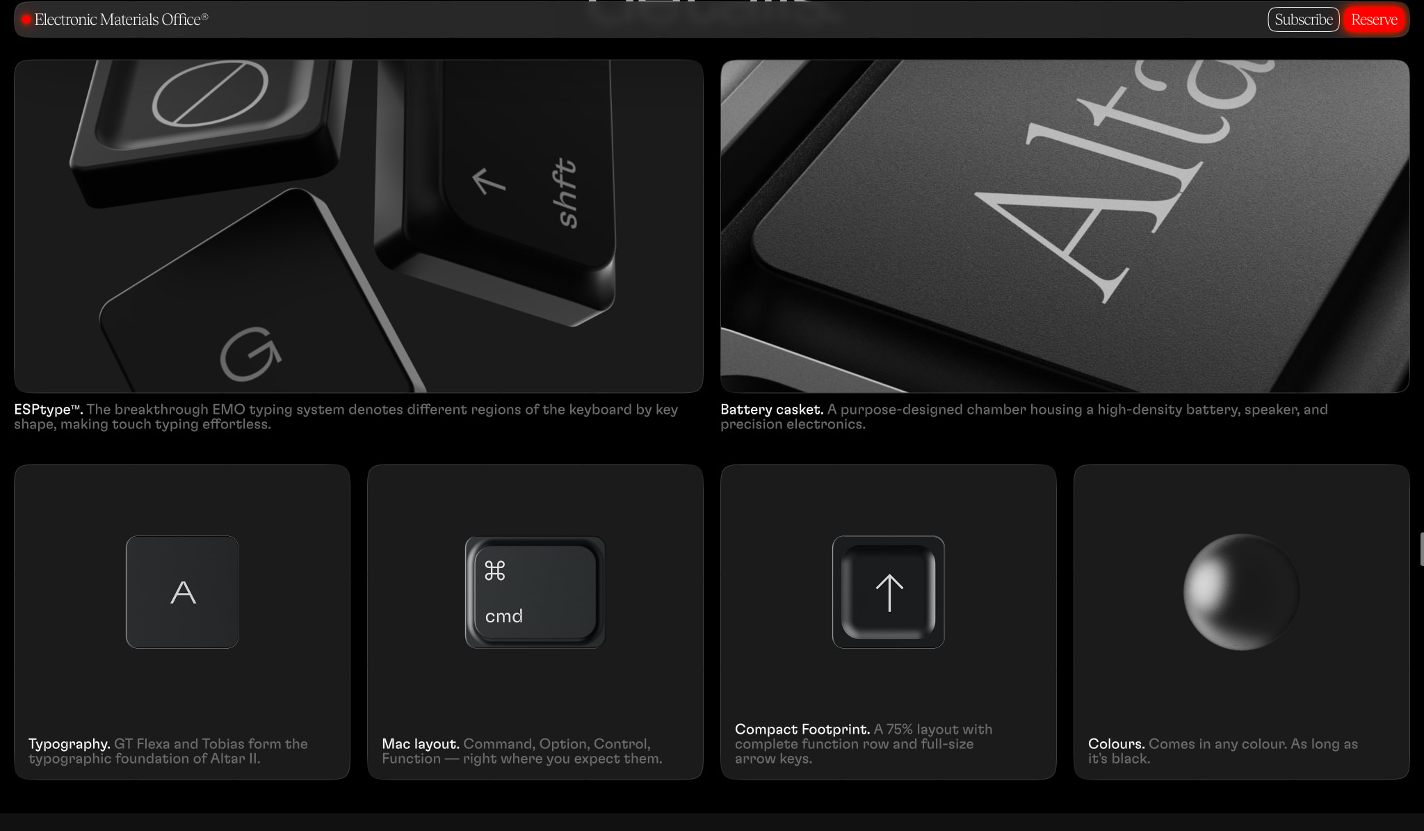 Altar II - EMO® captured website design