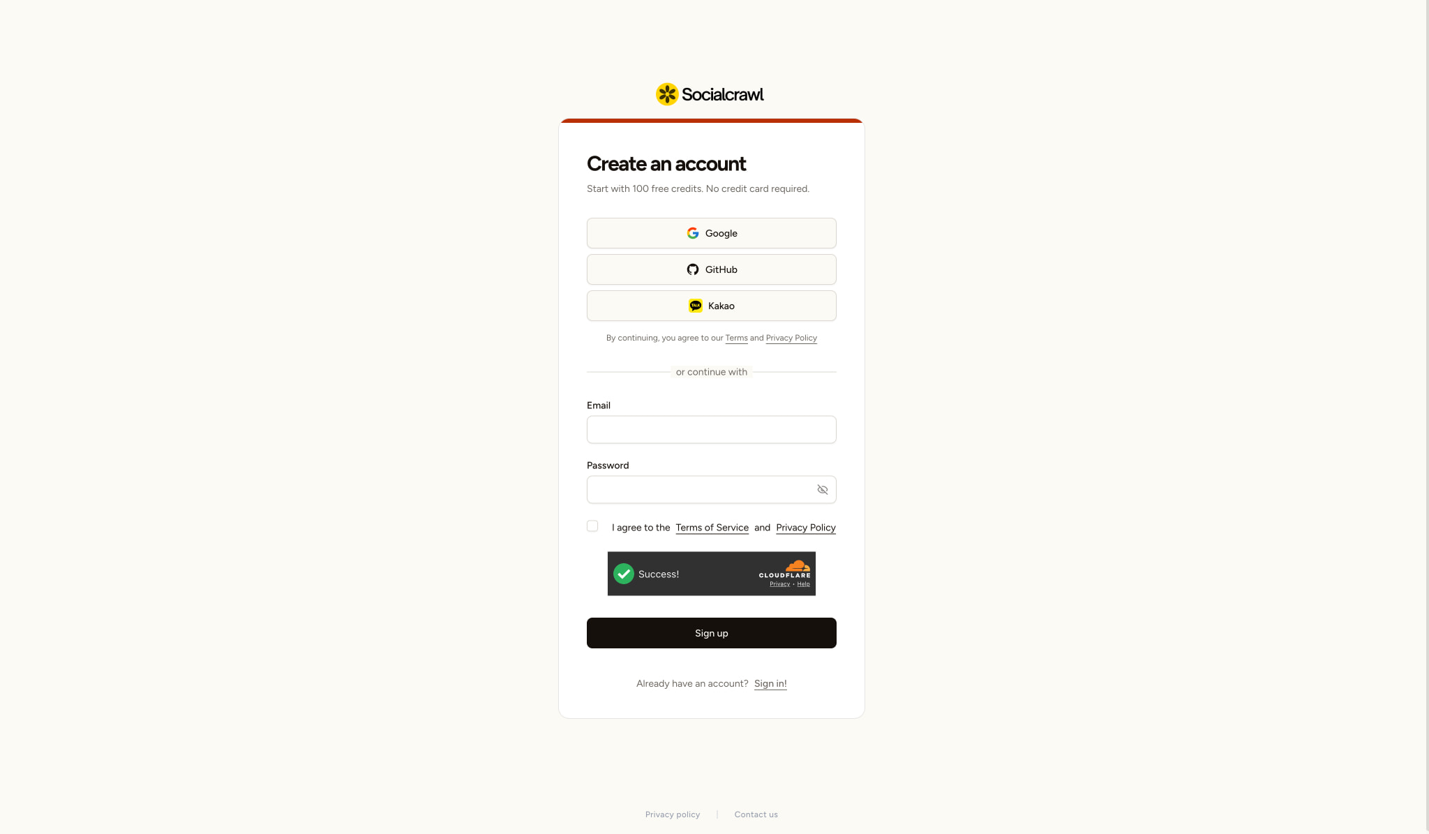 Register | SocialCrawl captured website design