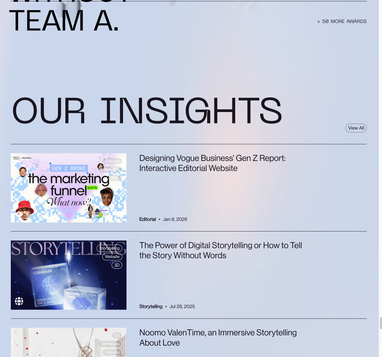 Digital Storytelling & 3D Website Design Agency | Noomo captured website design