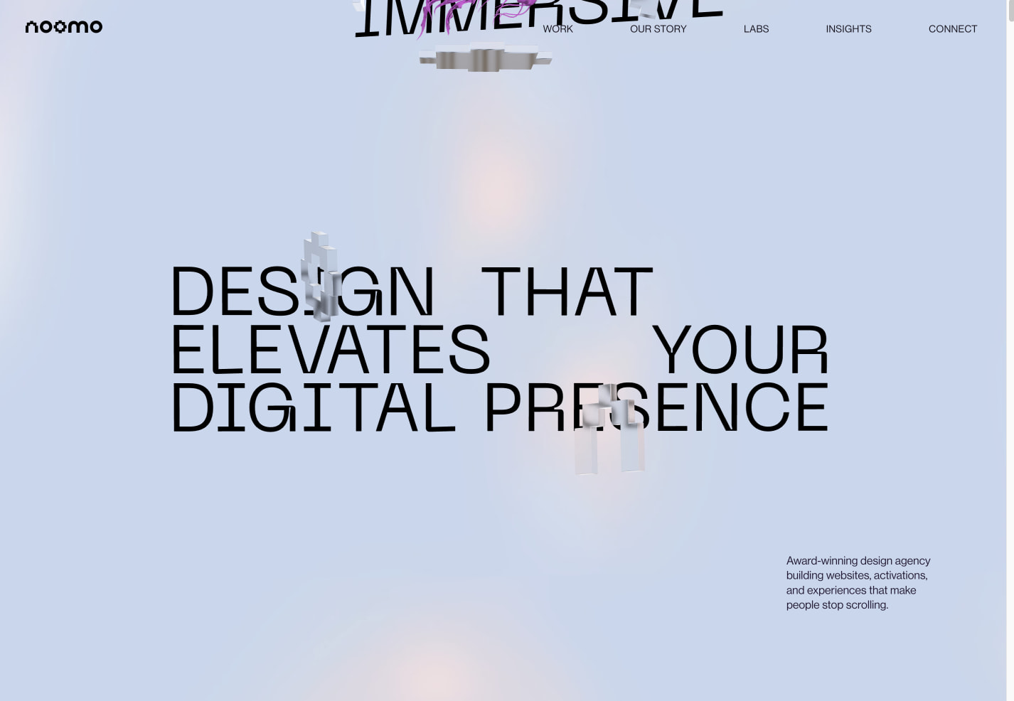 Digital Storytelling & 3D Website Design Agency | Noomo captured website design