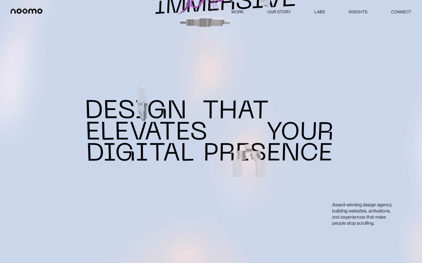 Digital Storytelling & 3D Website Design Agency | Noomo captured website design
