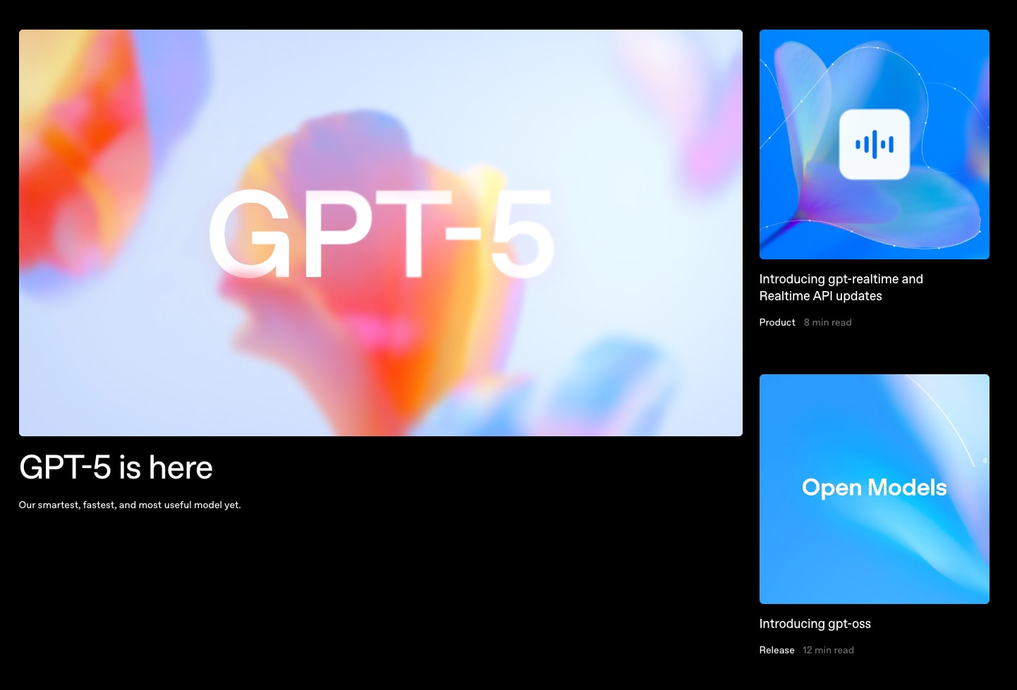 OpenAI captured website design
