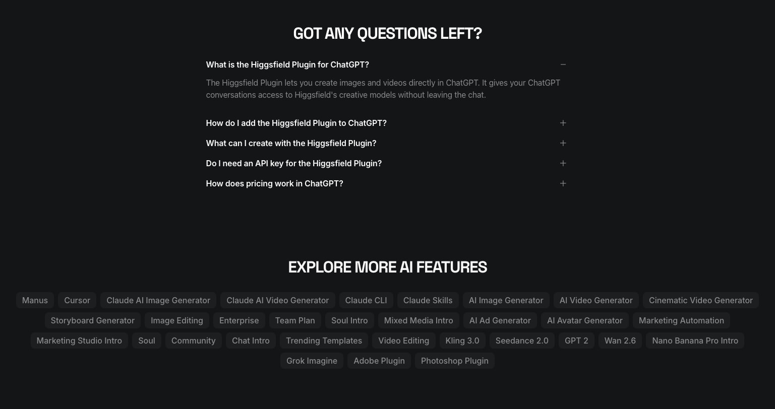 Higgsfield MCP | AI Image & Video Generation for Any Agent captured website design