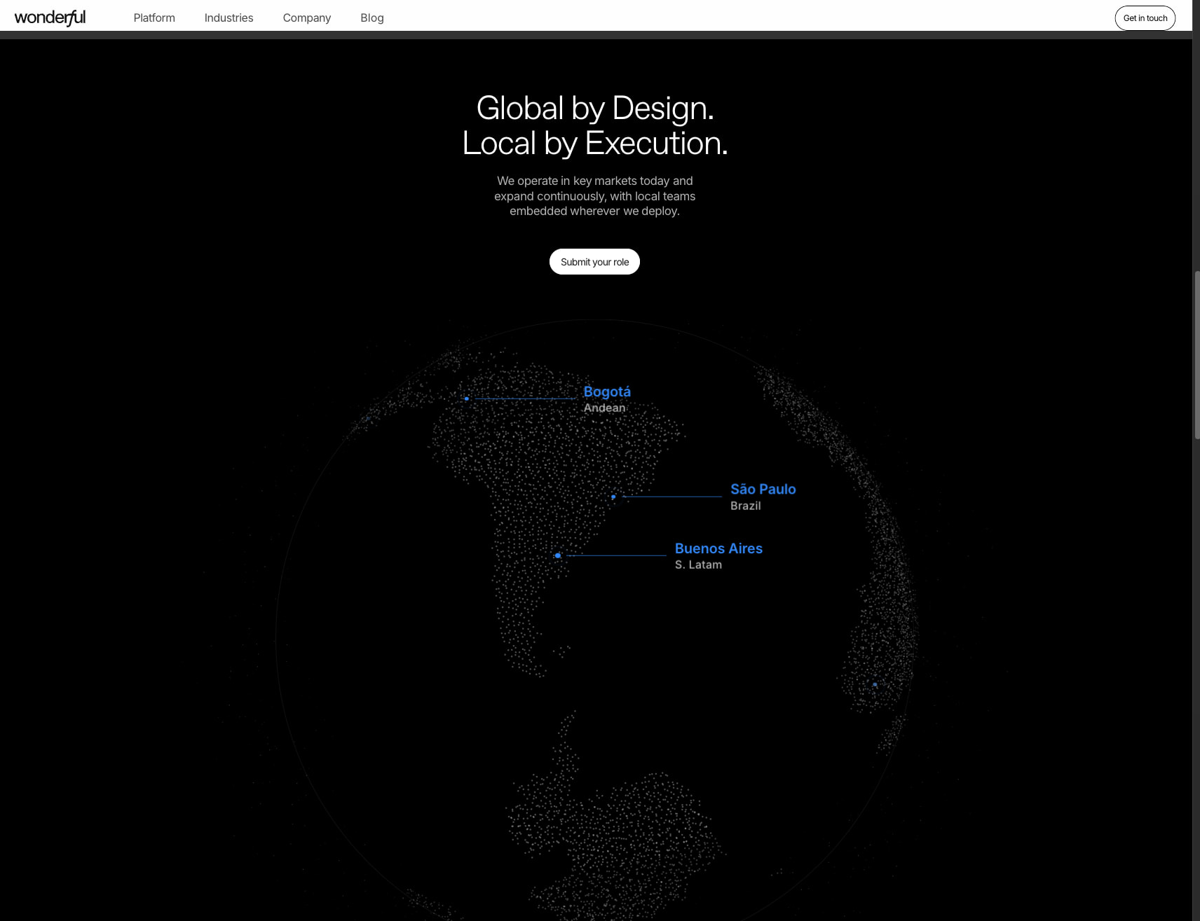Wonderful - Applied AI for the enterprise captured website design