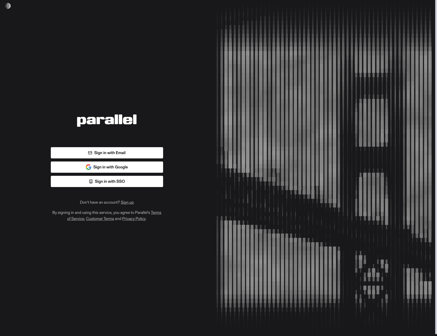 Sign In - Parallel captured website design