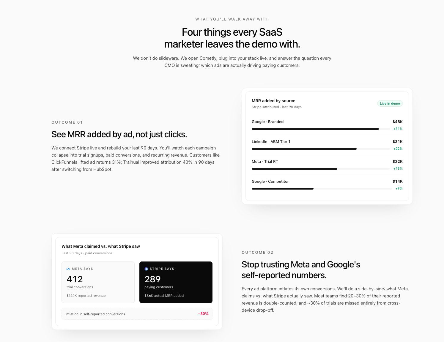 Book A Demo | Cometly captured website design