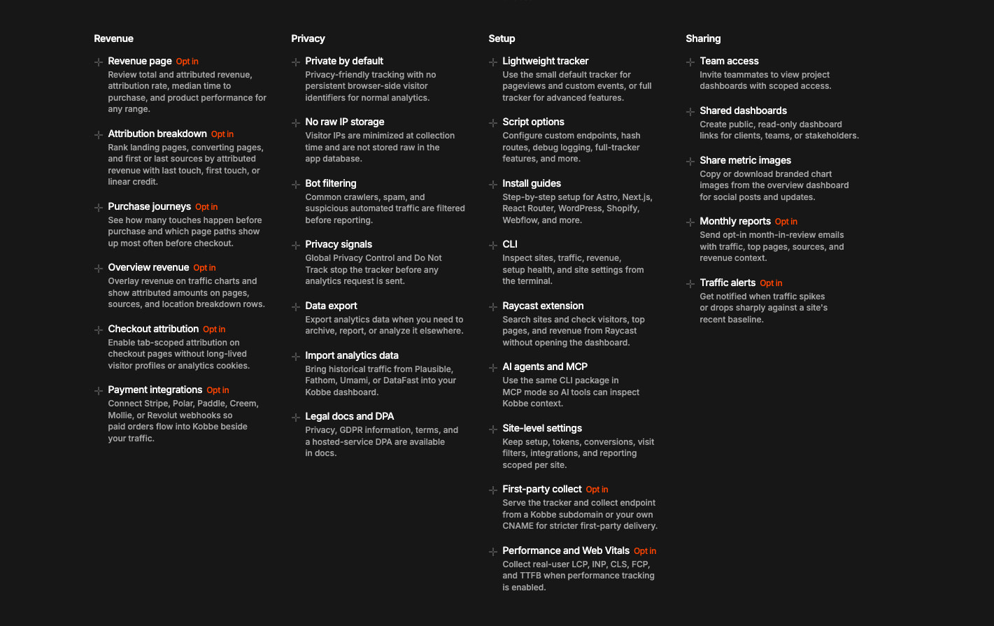 Kobbe: Web analytics that respect your visitors captured website design