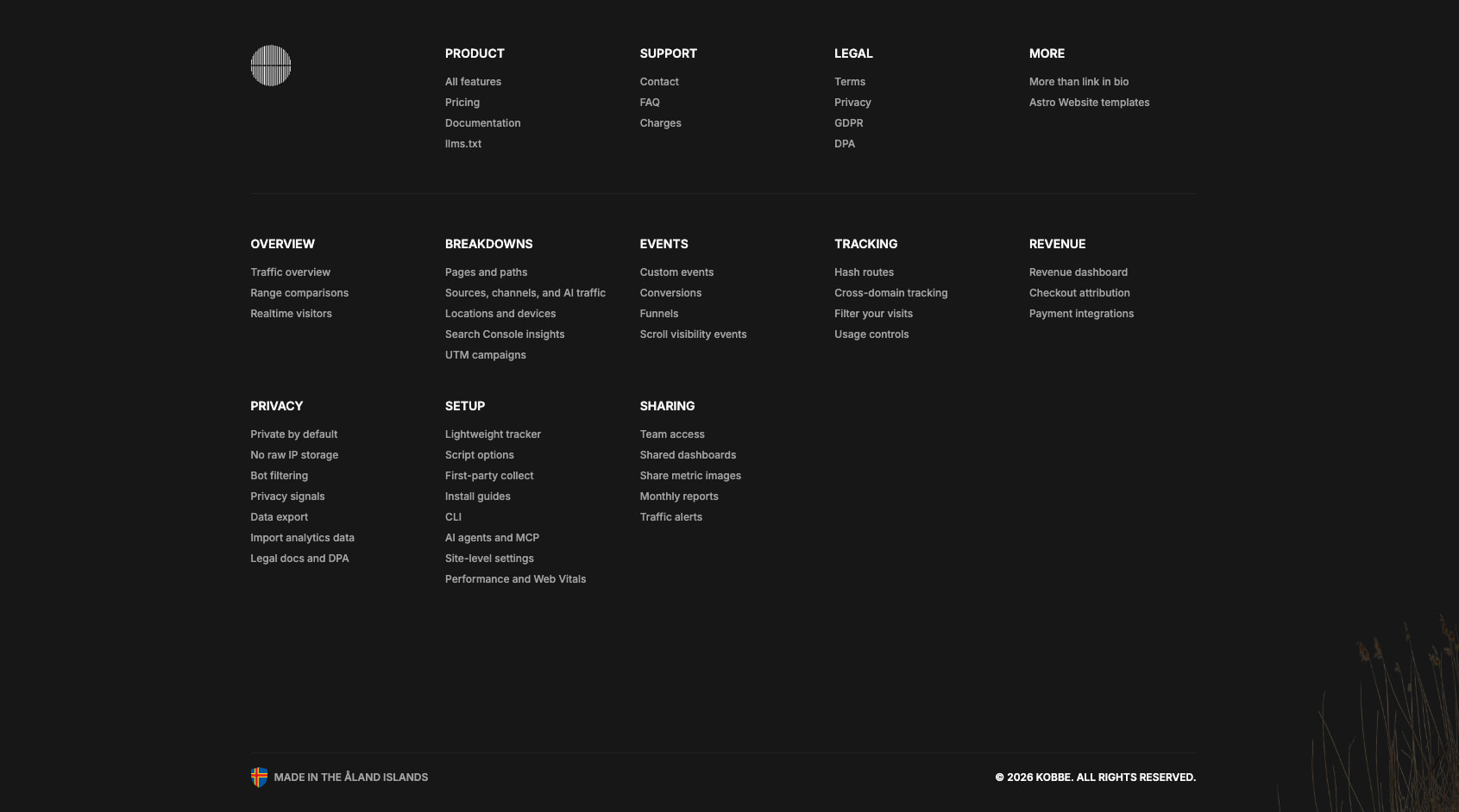 Kobbe: Web analytics that respect your visitors captured website design