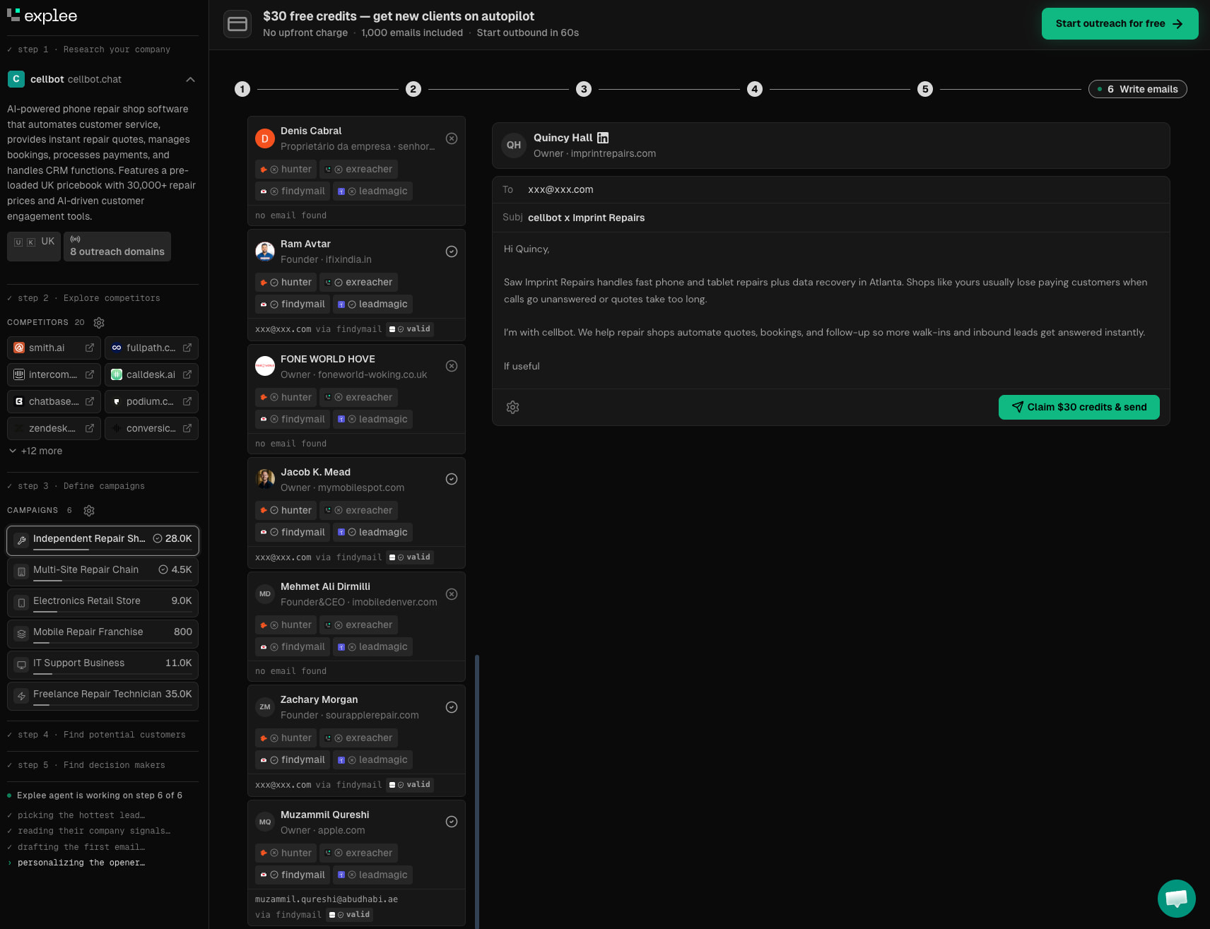 AutoGTM by Explee — 24/7 AI-agent, that finds clients while you sleep captured website design