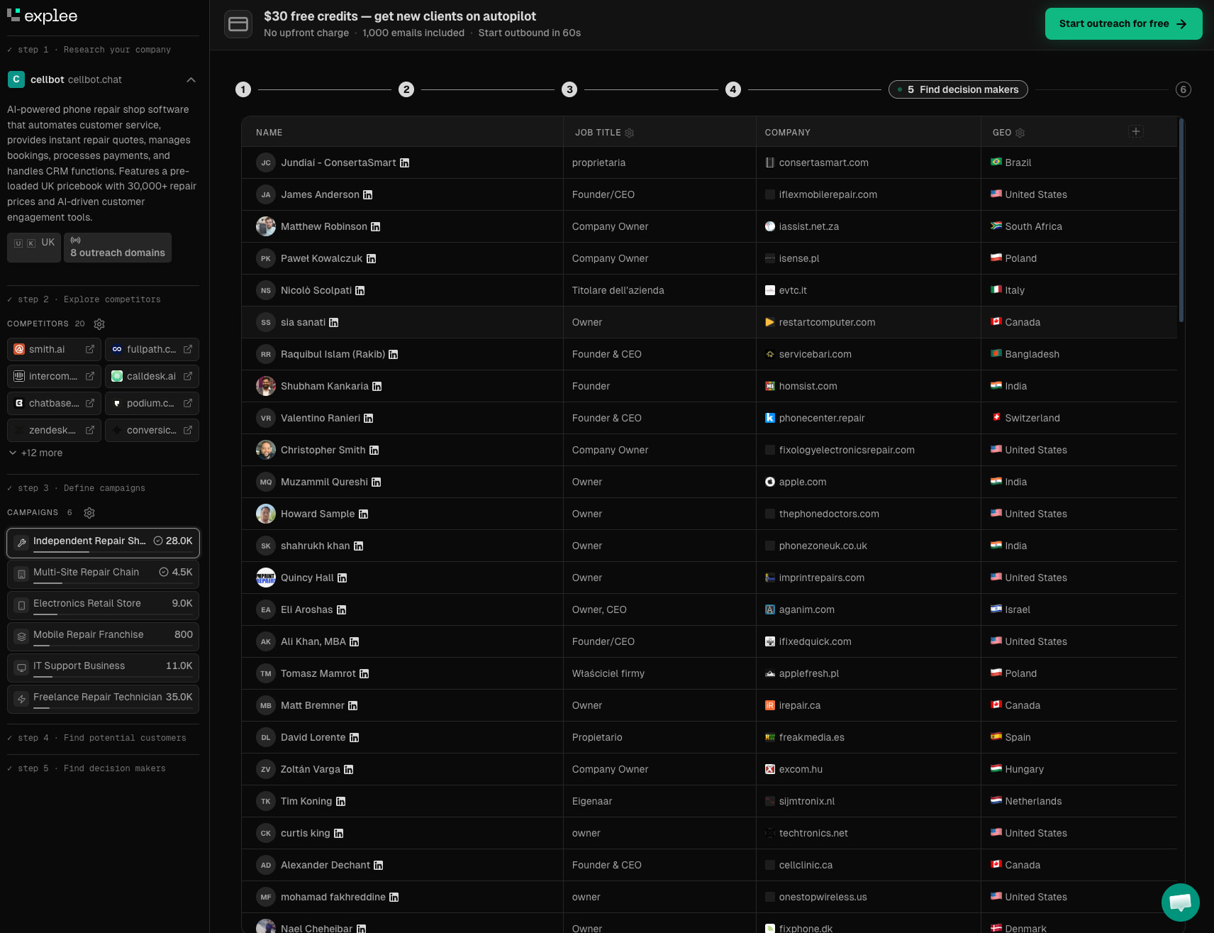 AutoGTM by Explee — 24/7 AI-agent, that finds clients while you sleep captured website design