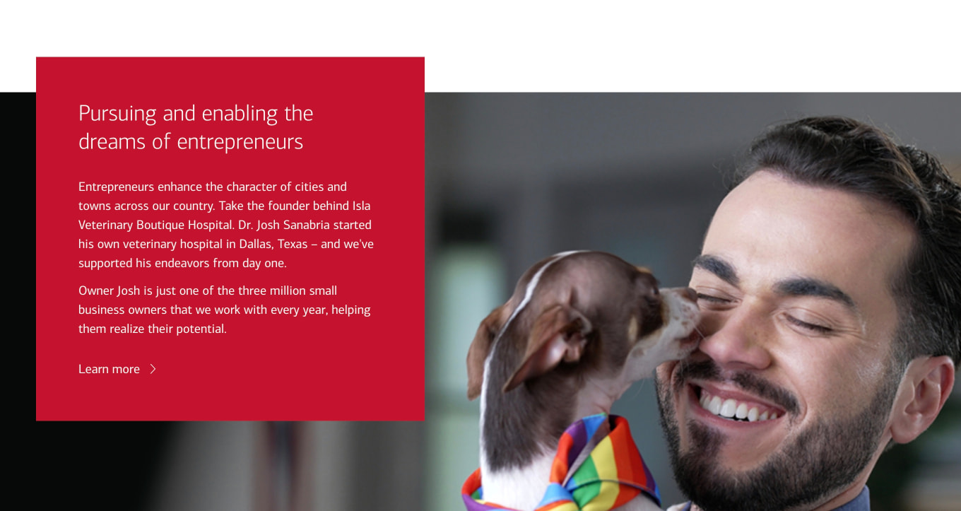 About Bank of America - Our People, Our Passion, Our Purpose captured website design