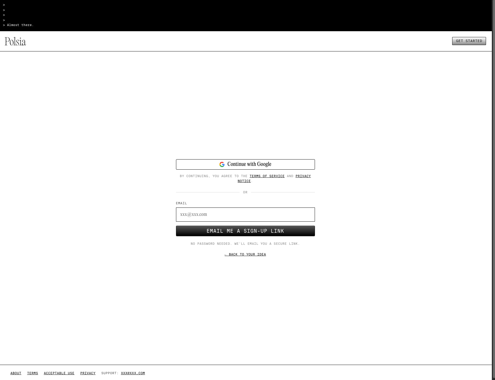 Polsia — AI That Runs Your Company While You Sleep captured website design