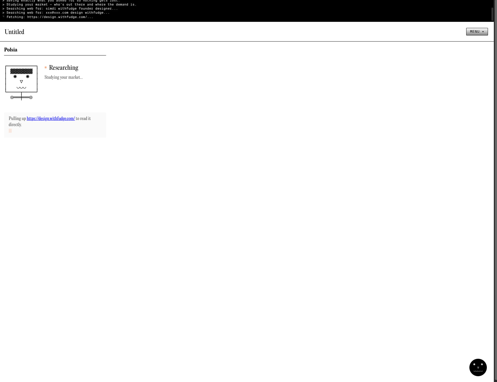 Captured design matching polsia.com captured website design
