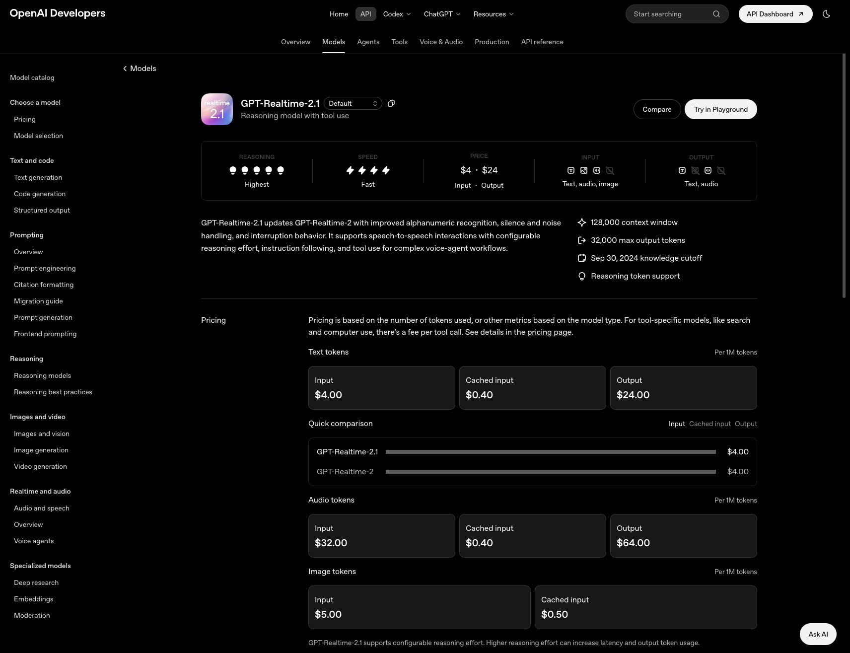 GPT-Realtime-2.1 Model | OpenAI API captured website design