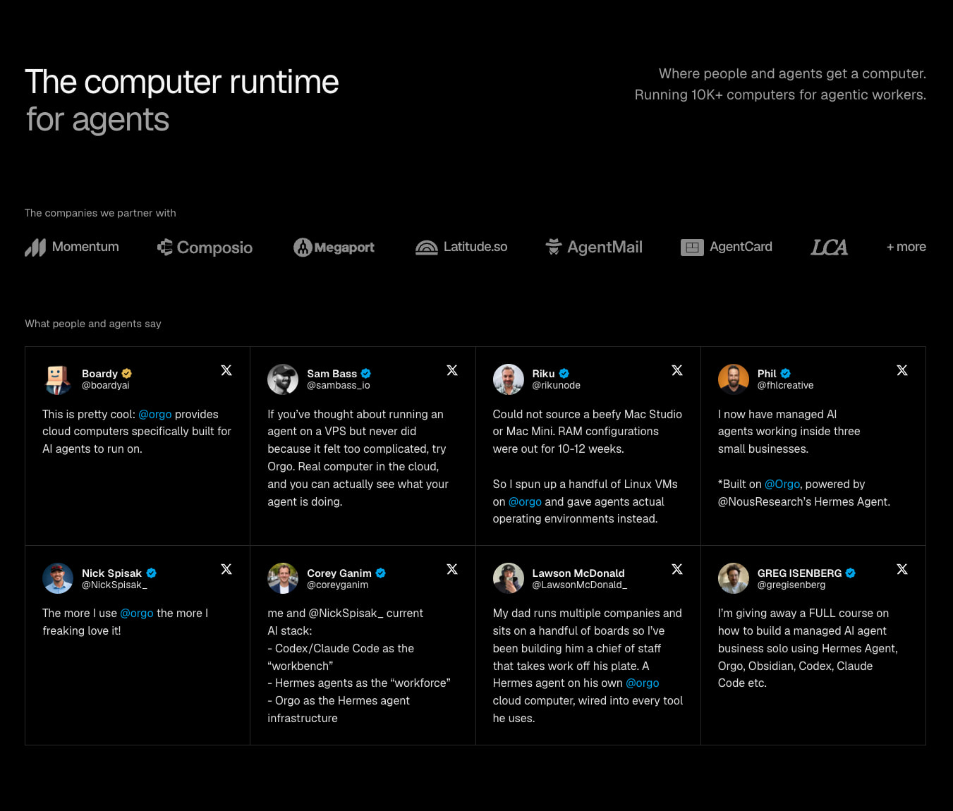Orgo - Computers for AI agents | Orgo captured website design