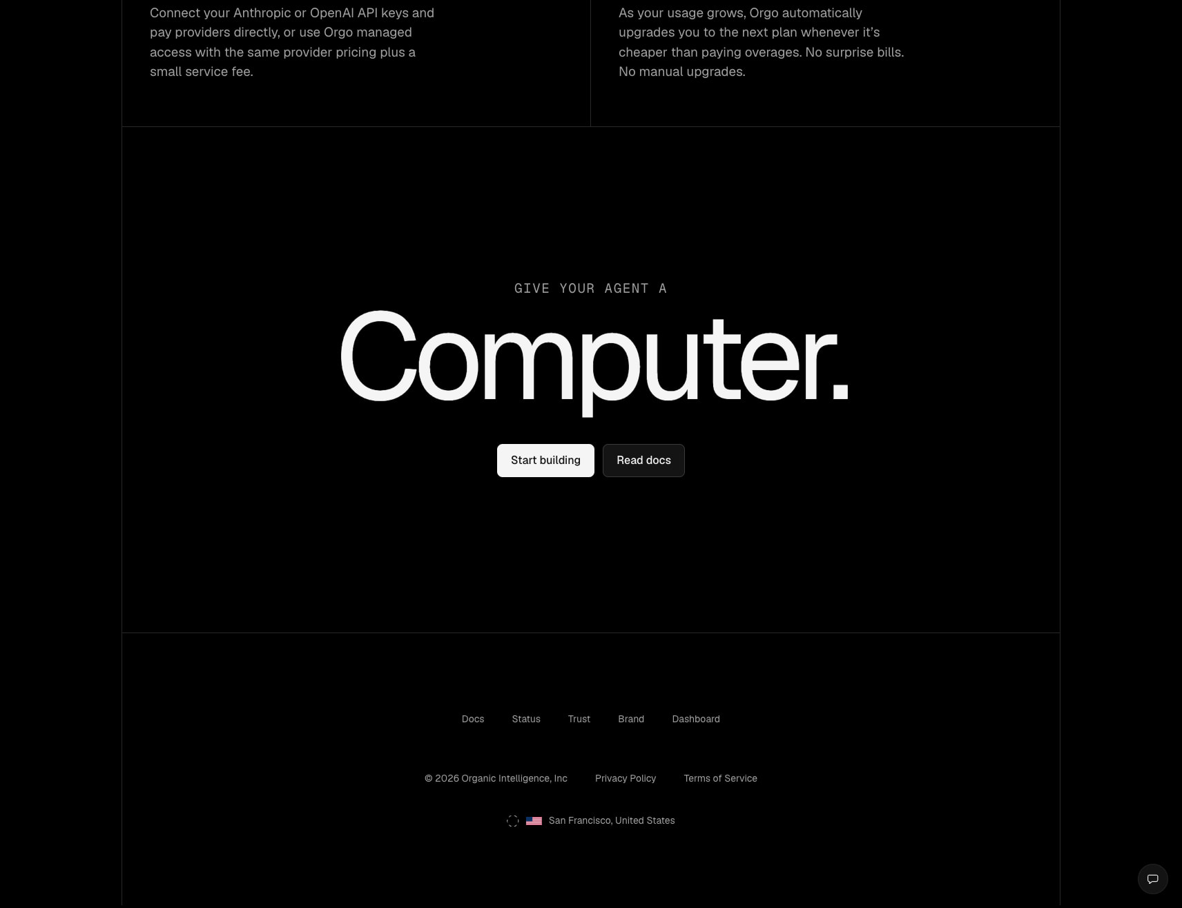Orgo - Computers for AI agents | Orgo captured website design