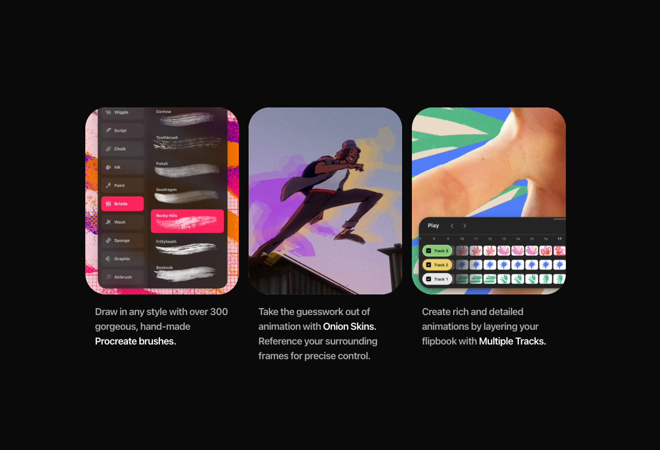 Procreate Dreams captured website design