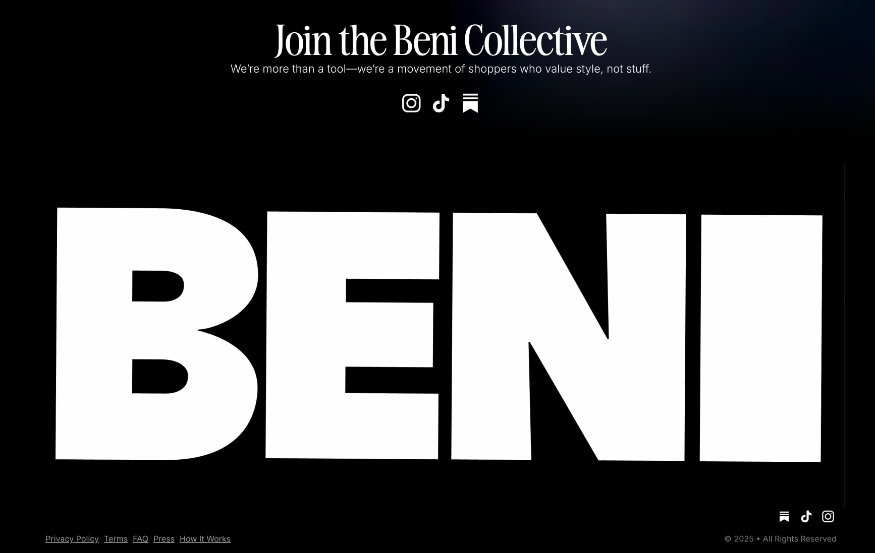 Beni | Save, Search, Shop Smarter captured website design