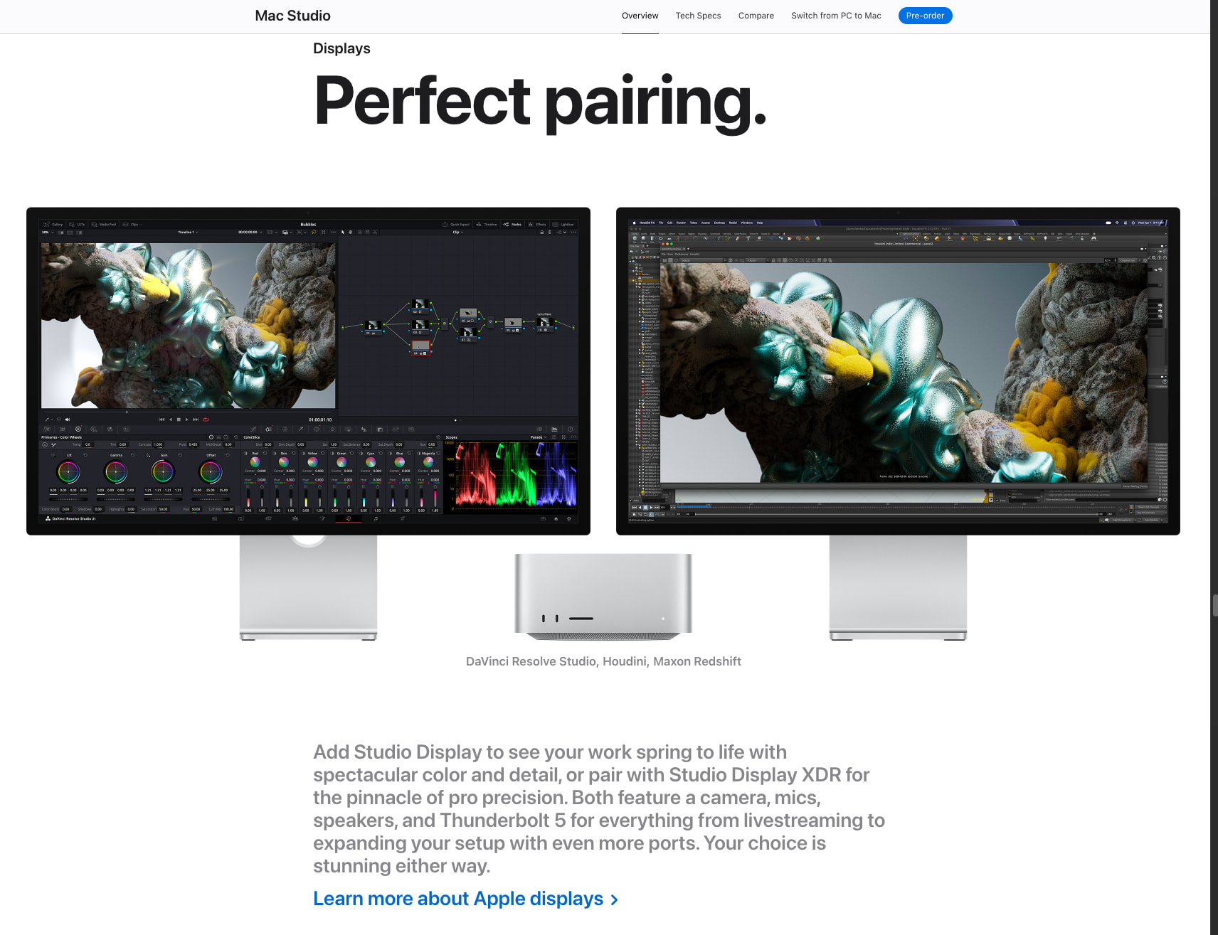 Mac Studio - Apple captured website design