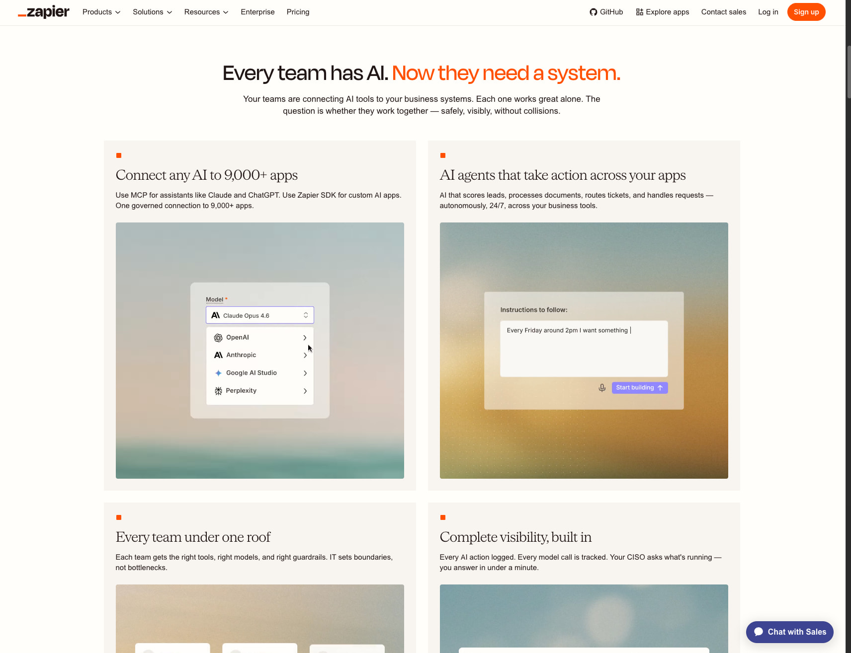 Zapier: Automate AI Workflows, Agents, and Apps captured website design