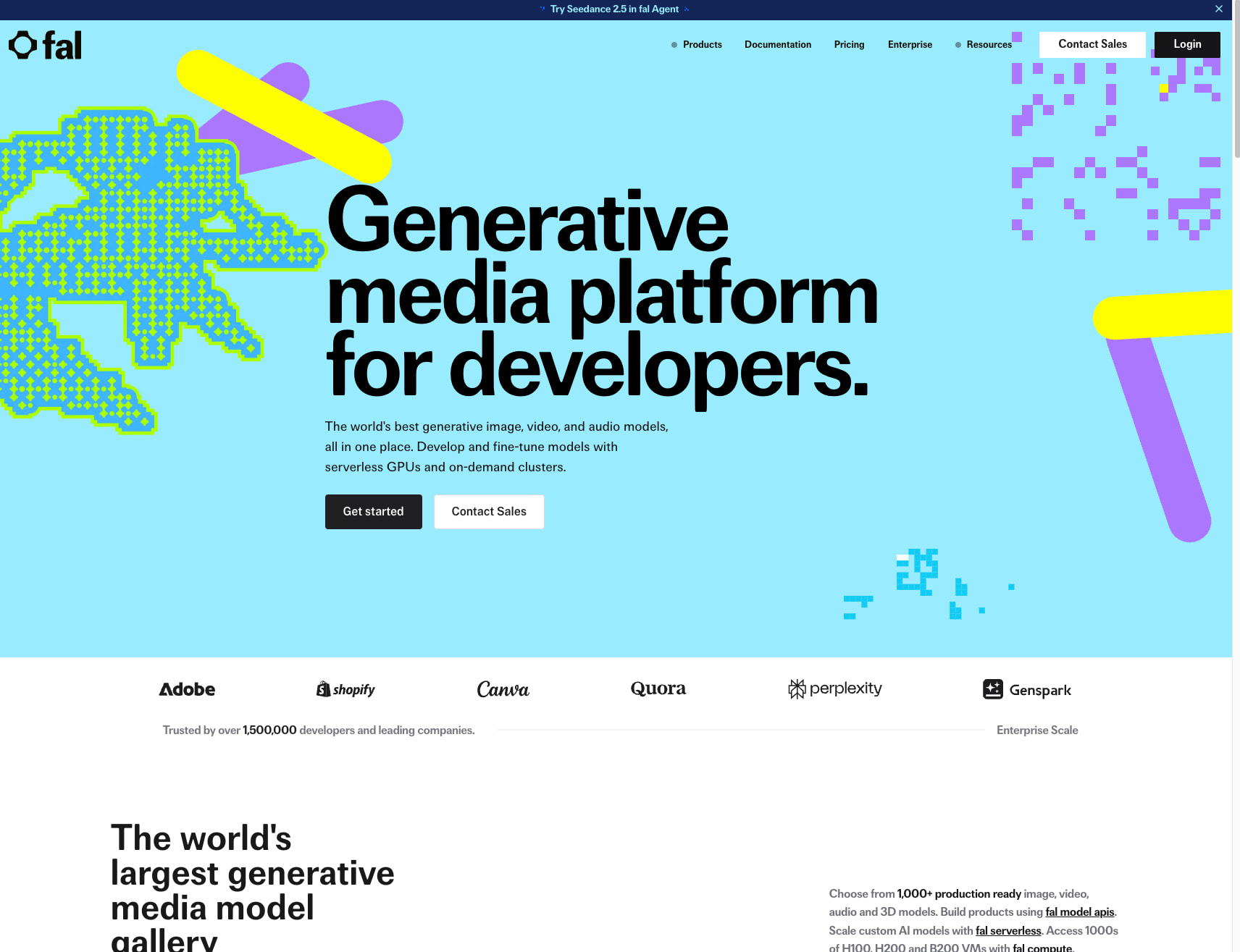 Generative AI | Run Image, Video, 3D and Audio Models | fal captured website design