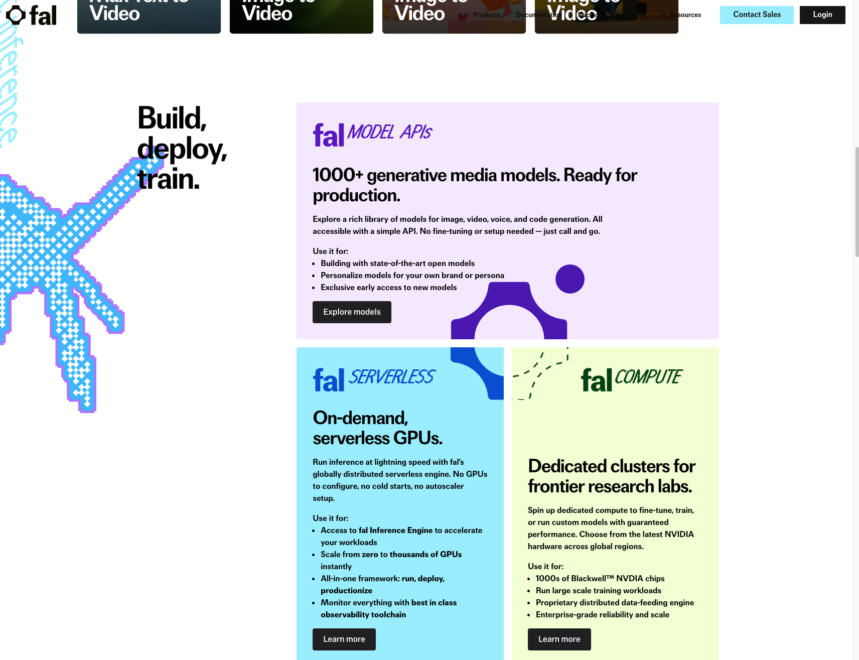 Generative AI | Run Image, Video, 3D and Audio Models | fal captured website design