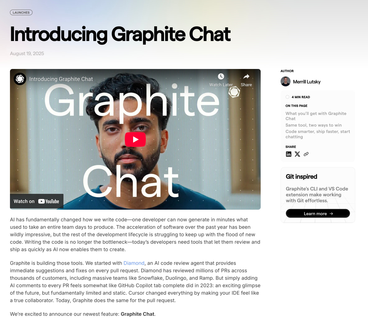 Captured design matching graphite.dev captured website design