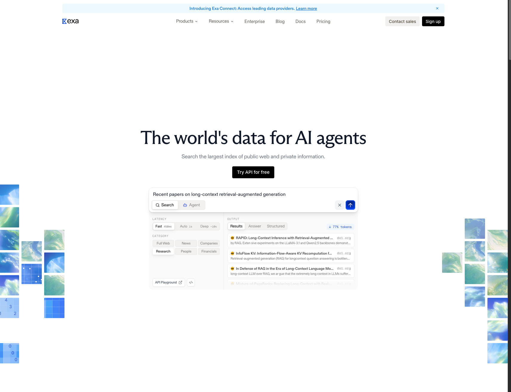 Exa | Search API for AI Agents — Real-Time Web Data captured website design