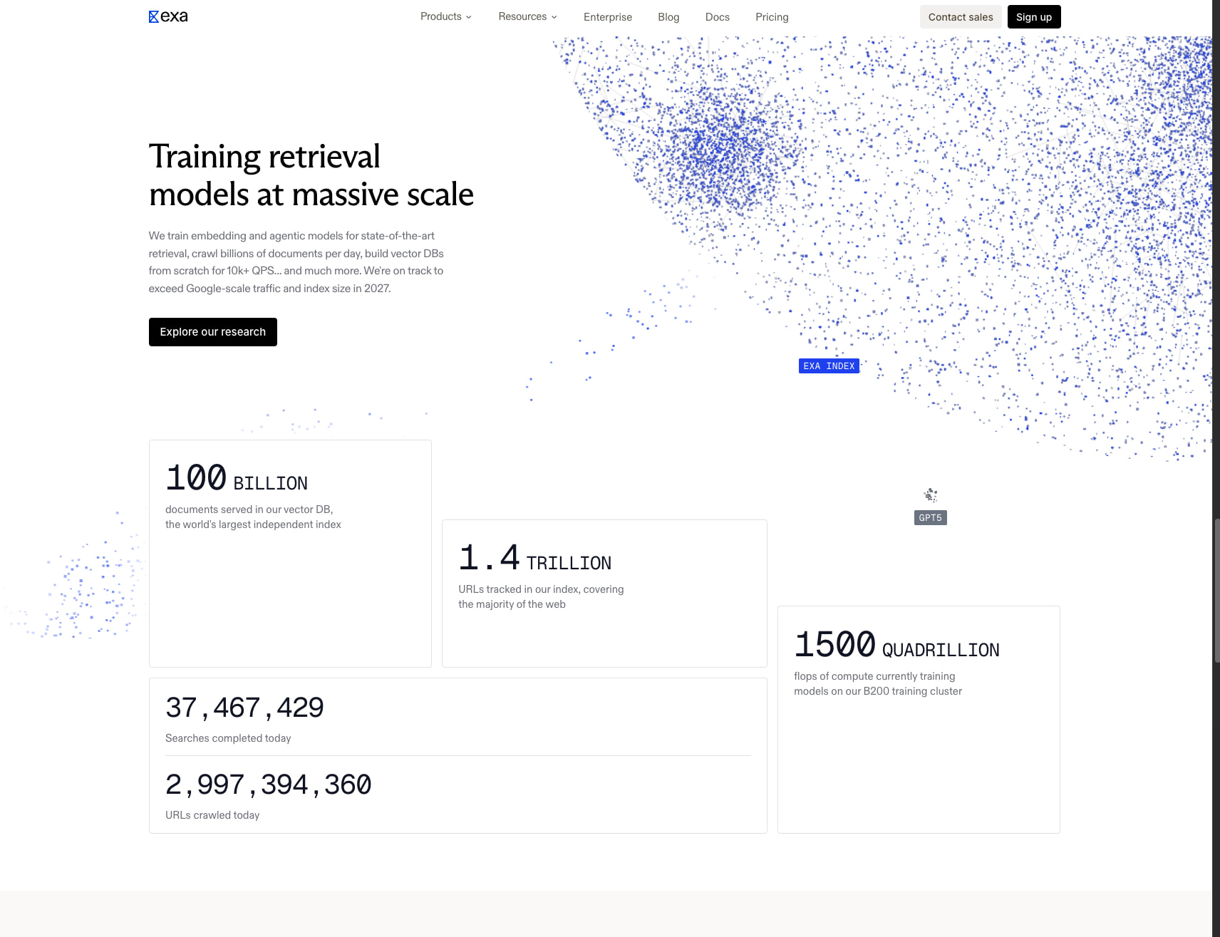 Exa | Search API for AI Agents — Real-Time Web Data captured website design