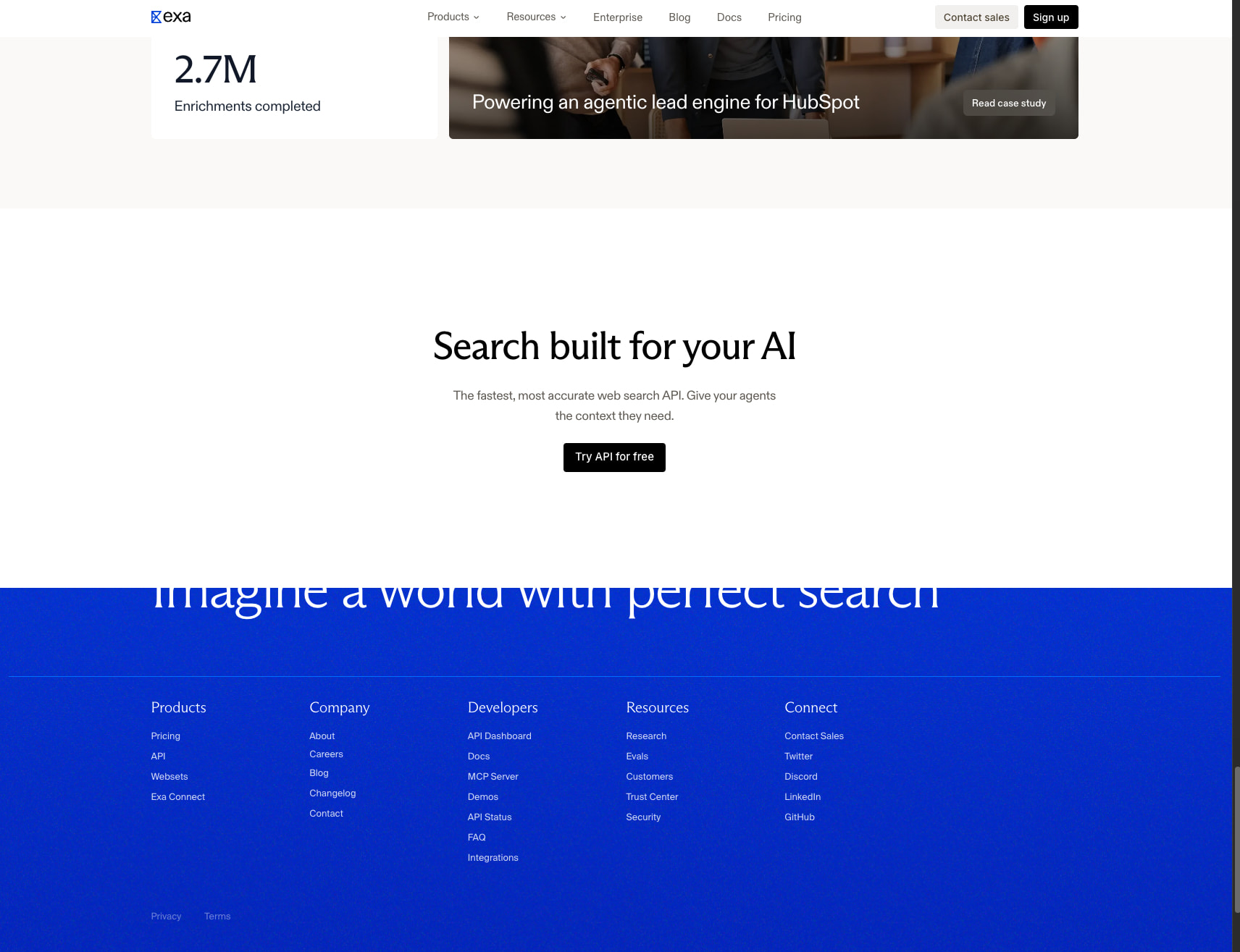 Exa | Search API for AI Agents — Real-Time Web Data captured website design