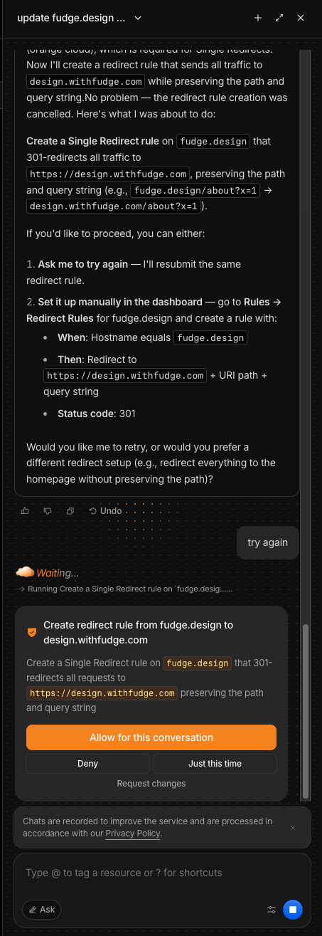 Captured design matching dash.cloudflare.com captured website design
