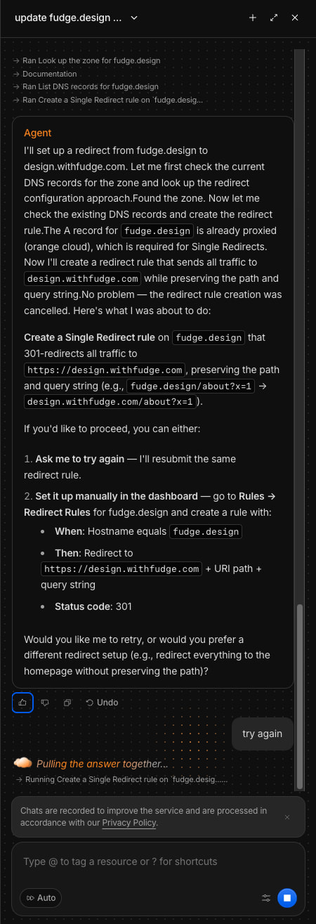 Captured design matching dash.cloudflare.com captured website design