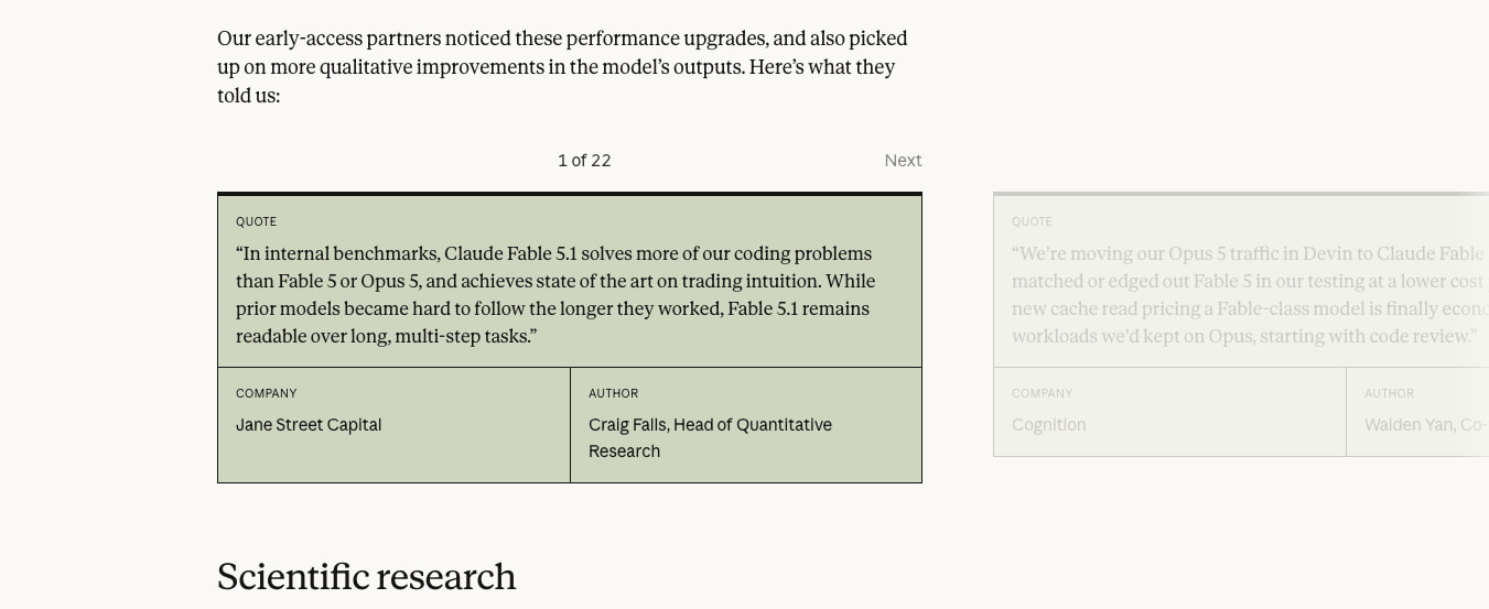 Introducing Claude Fable 5.1 and Claude Mythos 5.1 \ Anthropic captured website design