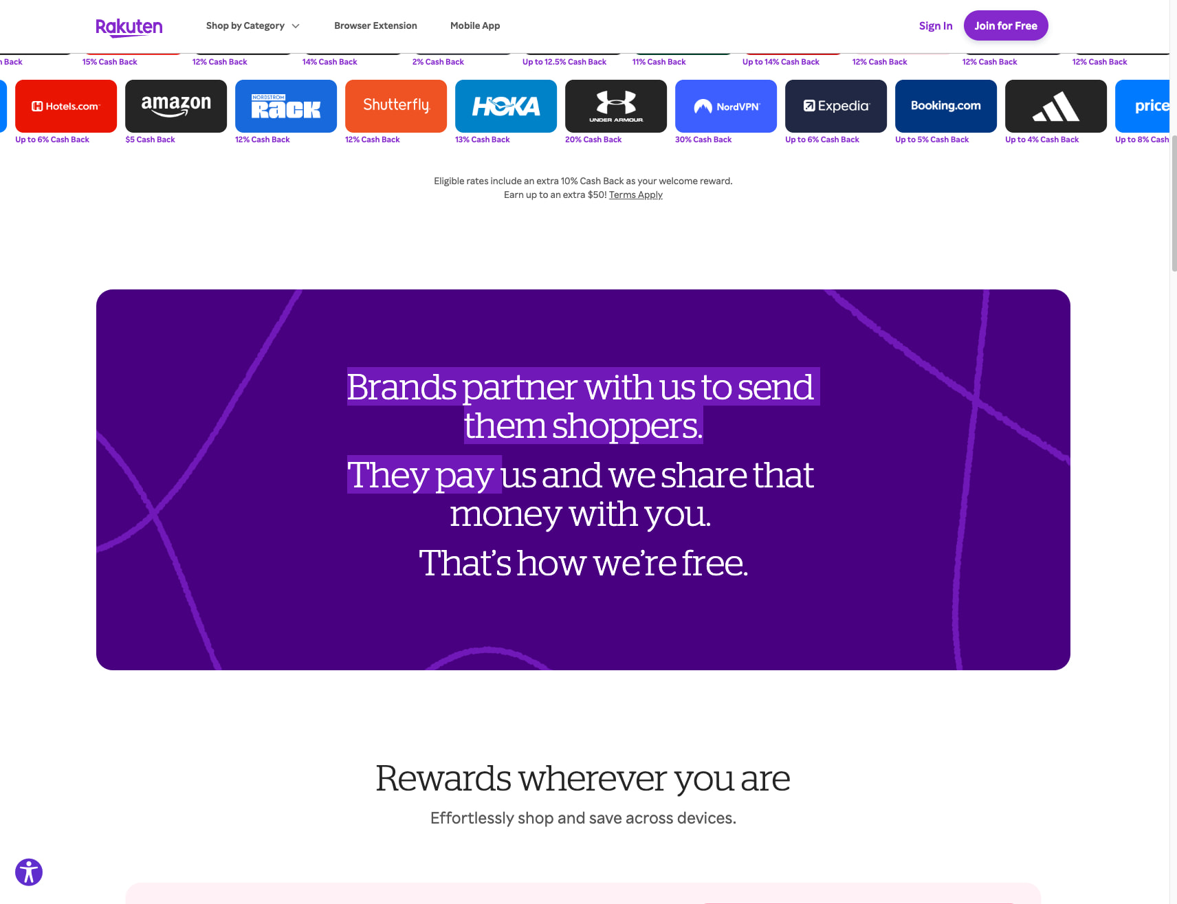 Coupons, Promo Codes & Cash Back | Rakuten captured website design